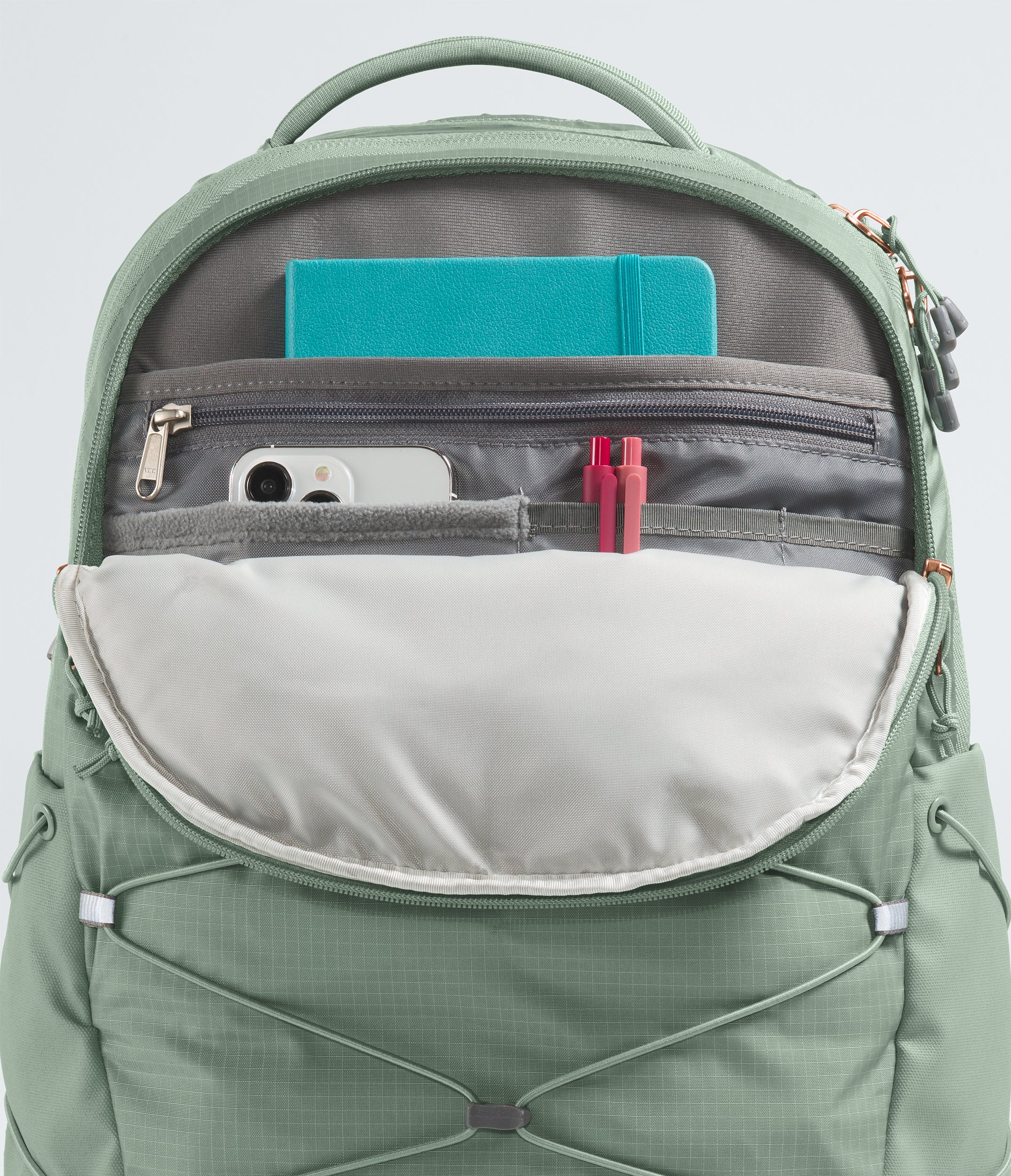 Women's The North Face Borealis Luxe Backpack Slate Moss / Burnt Coral Metallic