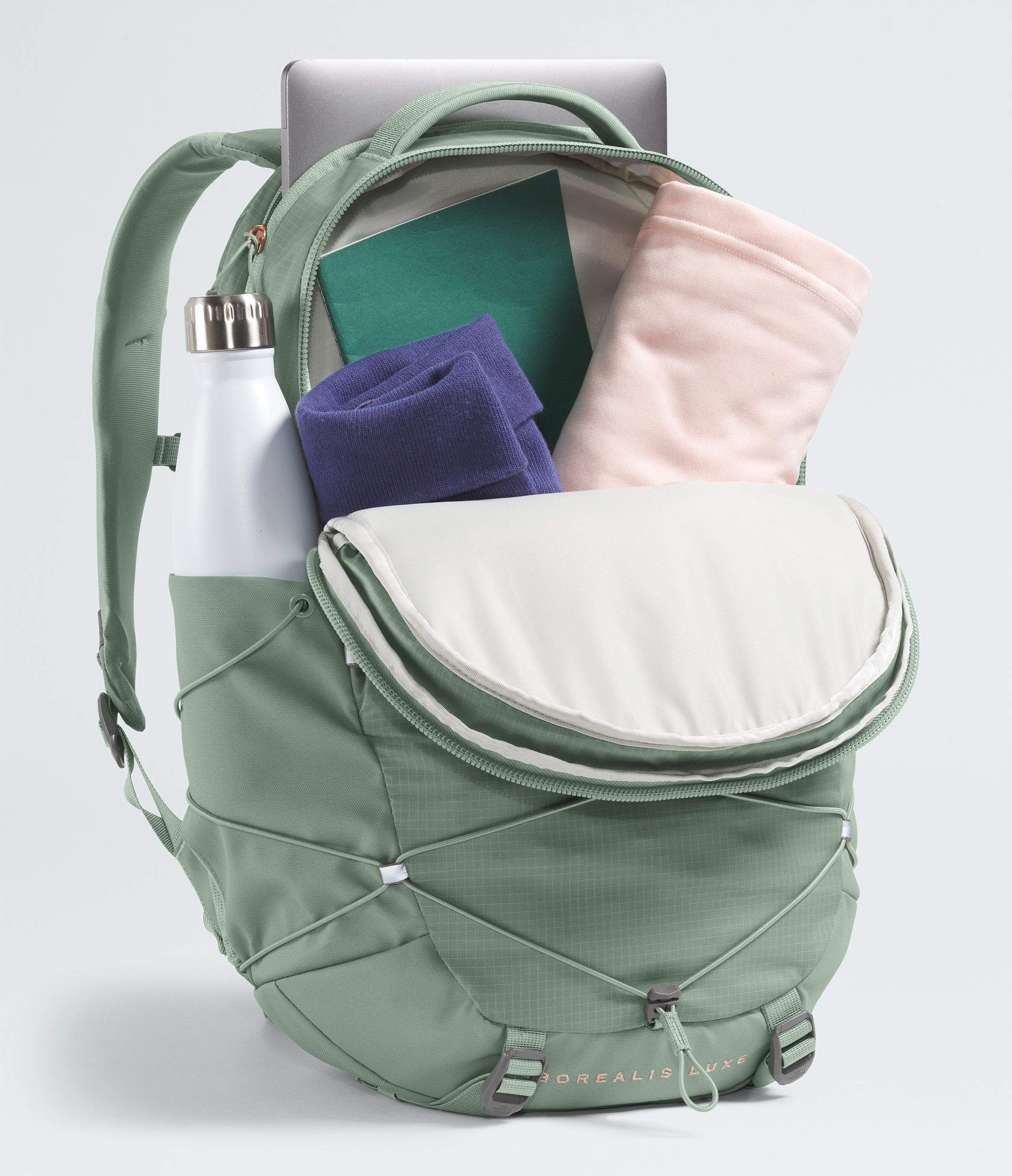 Women's The North Face Borealis Luxe Backpack Slate Moss / Burnt Coral Metallic