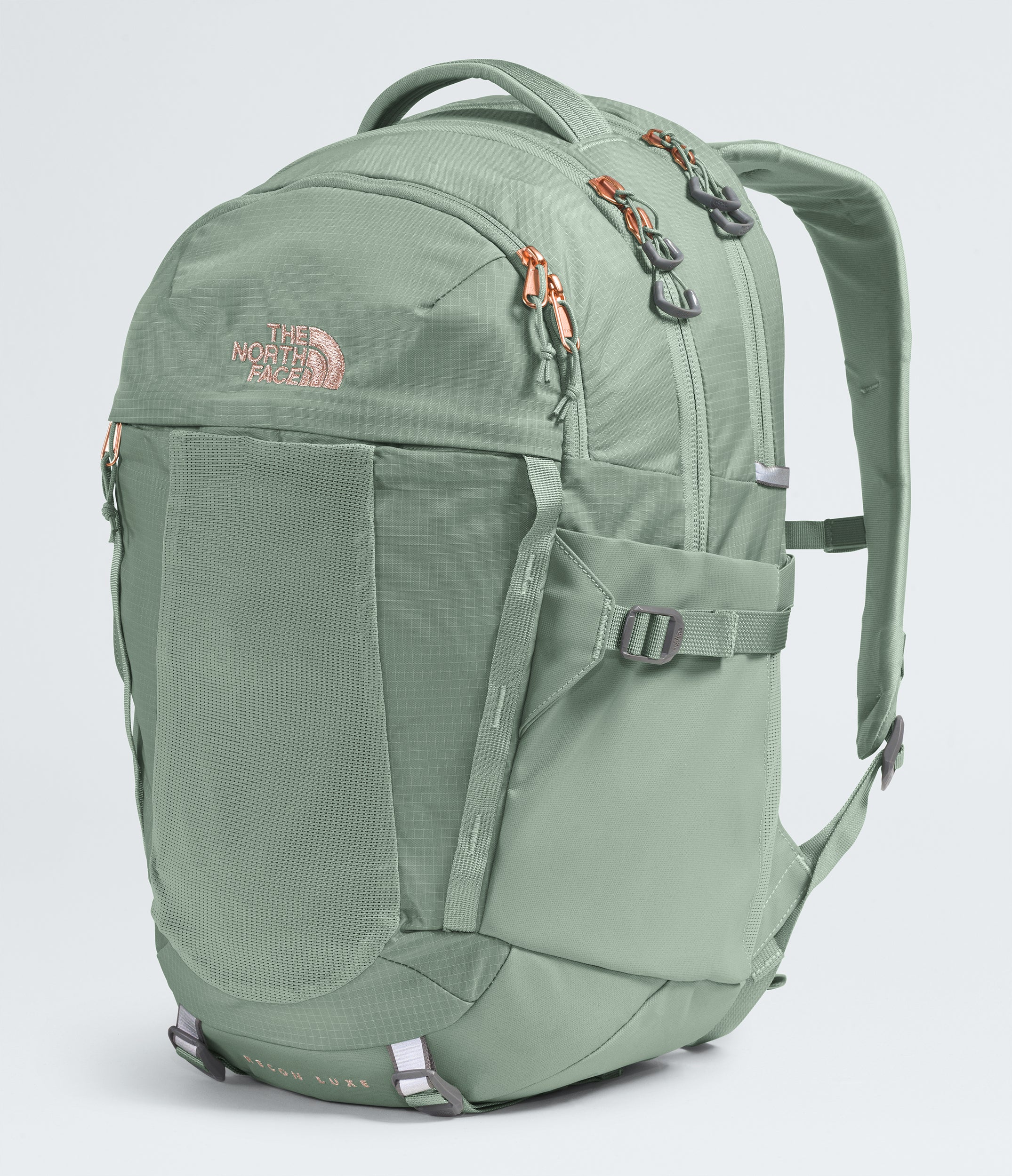 Women's The North Face Recon Luxe Backpack Slate Moss / Burnt Coral Metallic