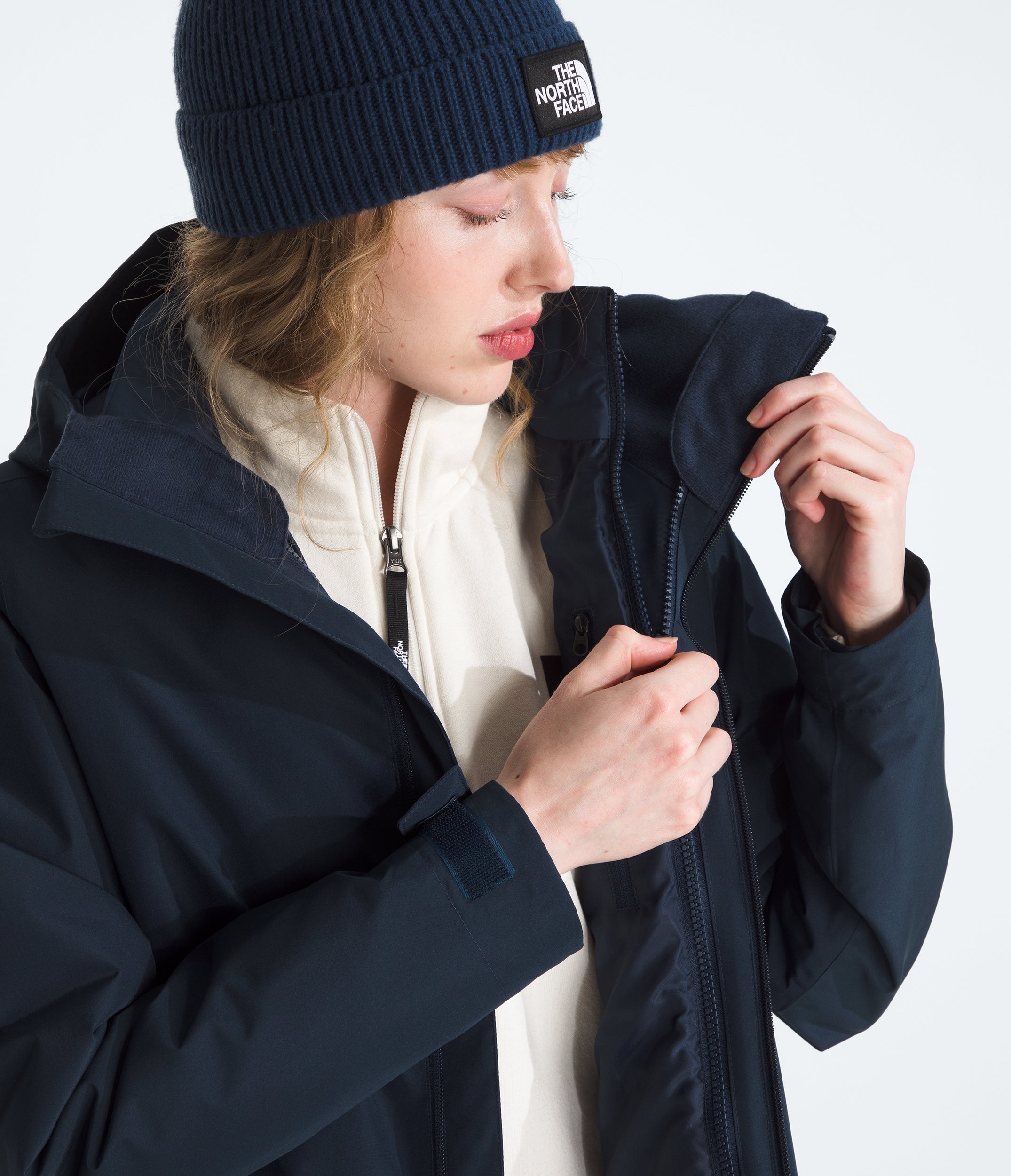 Women's The North Face Carto Mono Triclimate Hooded Jacket Summit Navy