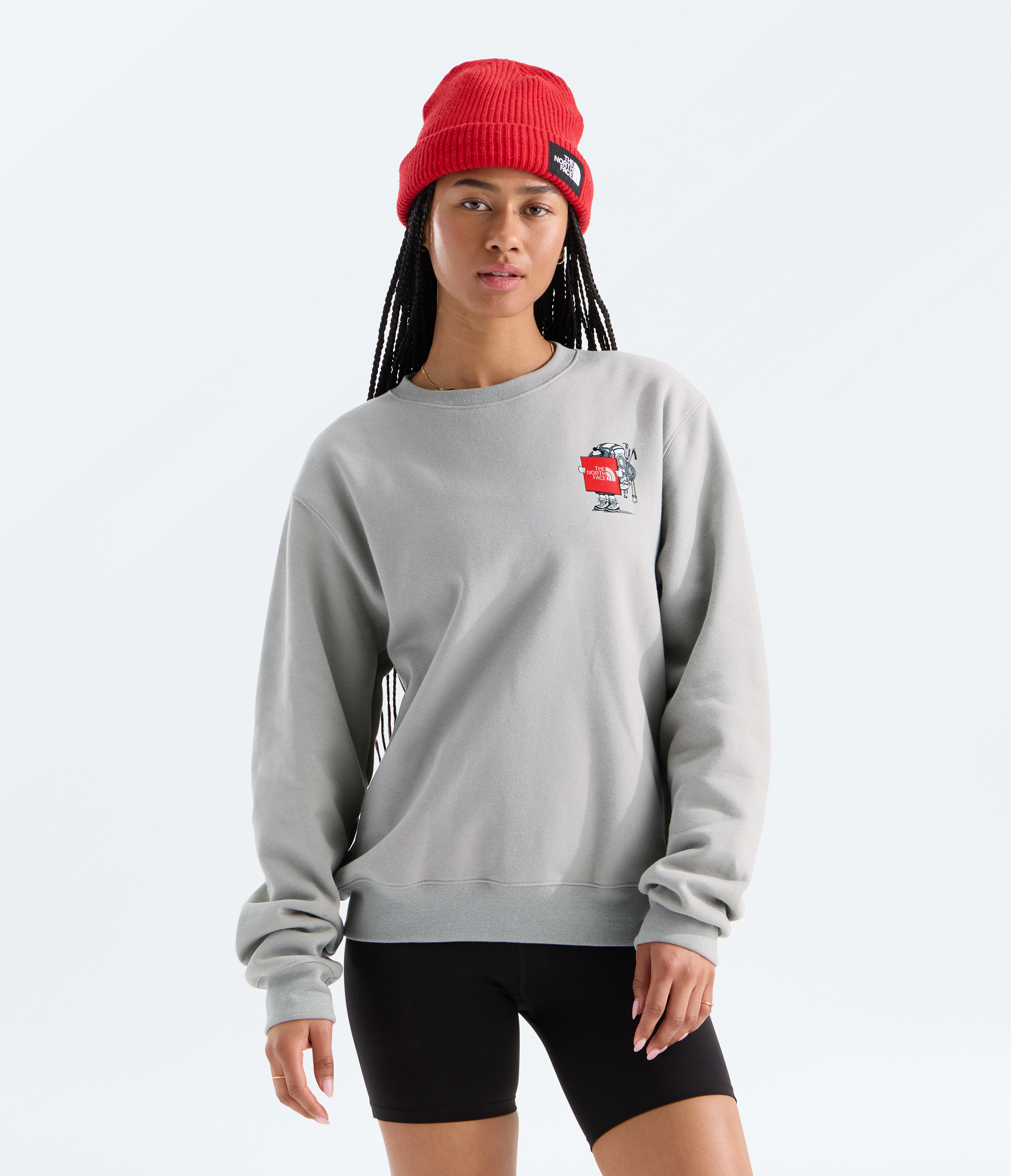 Unisex The North Face Gear Up Get Out Relaxed Sweatshirt Stone Slab