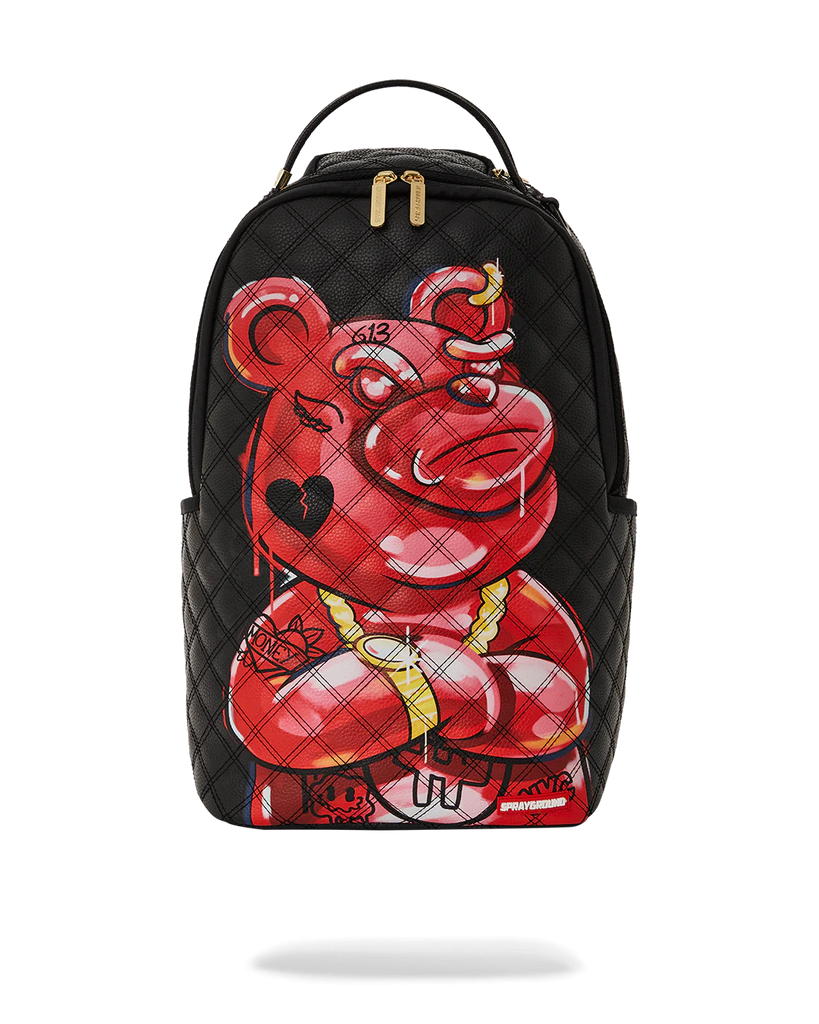 Sprayground Quilt Hand Painted Diablo Bear Backpack