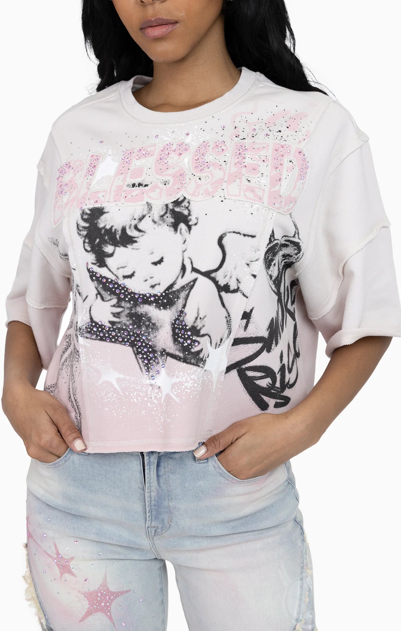 Women's Smoke Rise Dip Dyed Cutline T-Shirt Almost Mauve