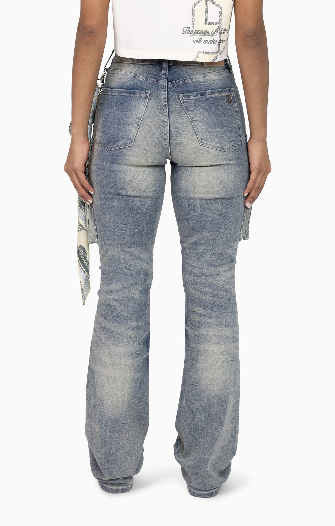 Women's Smoke Rise Chain Scarf Utility Pants Hazel Blue