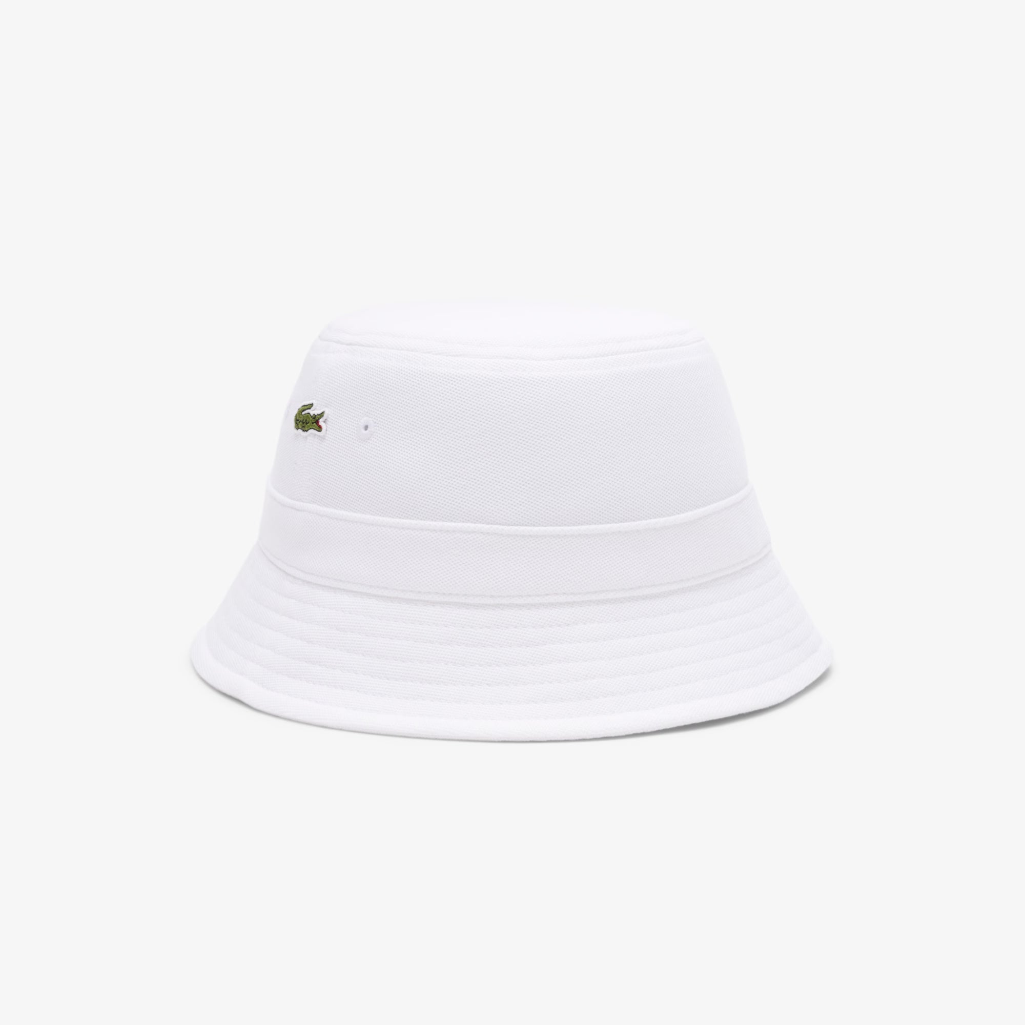 Unisex Lacoste Piqué Bucket Hat White