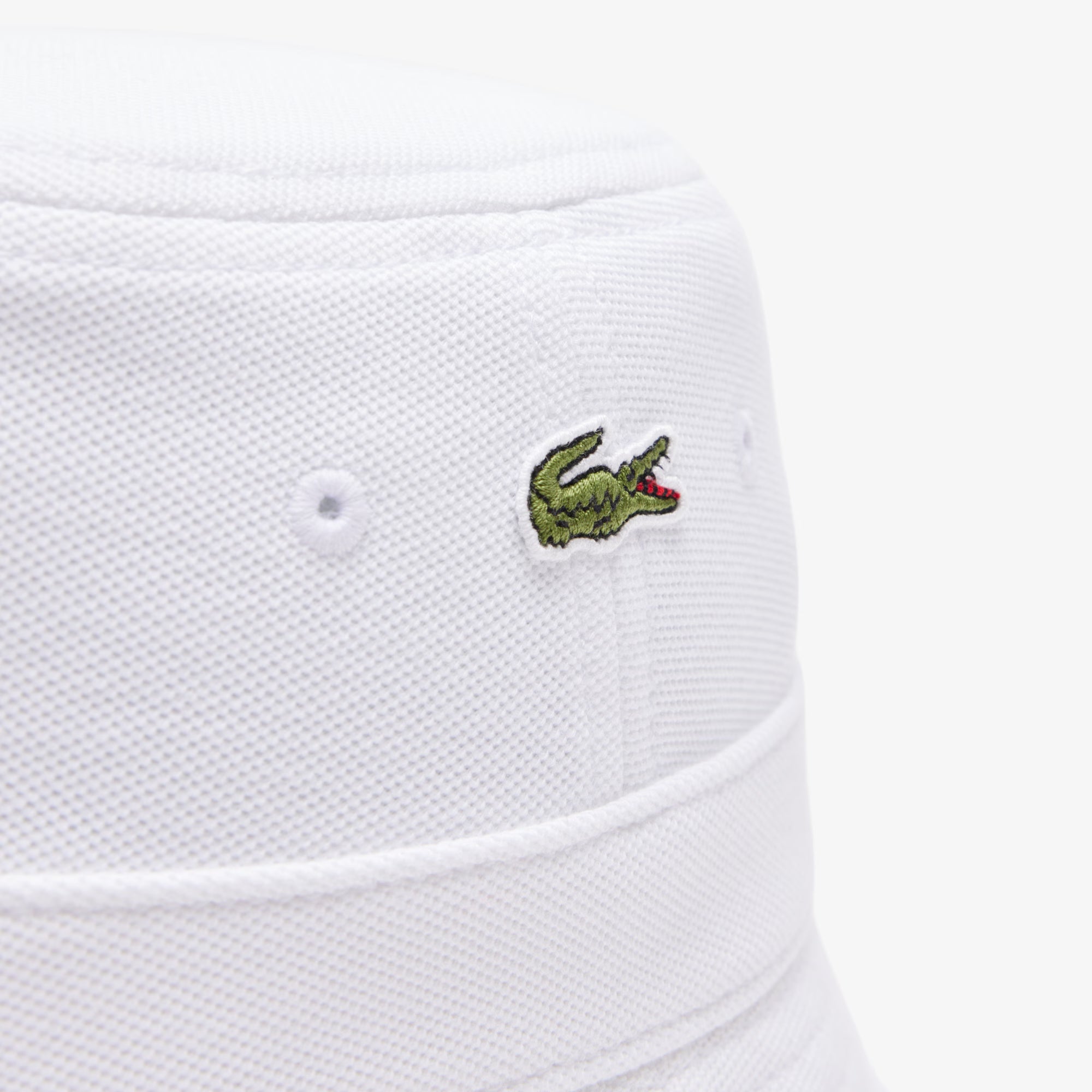 Unisex Lacoste Piqué Bucket Hat White RK2056001 | Chicago City Sports
