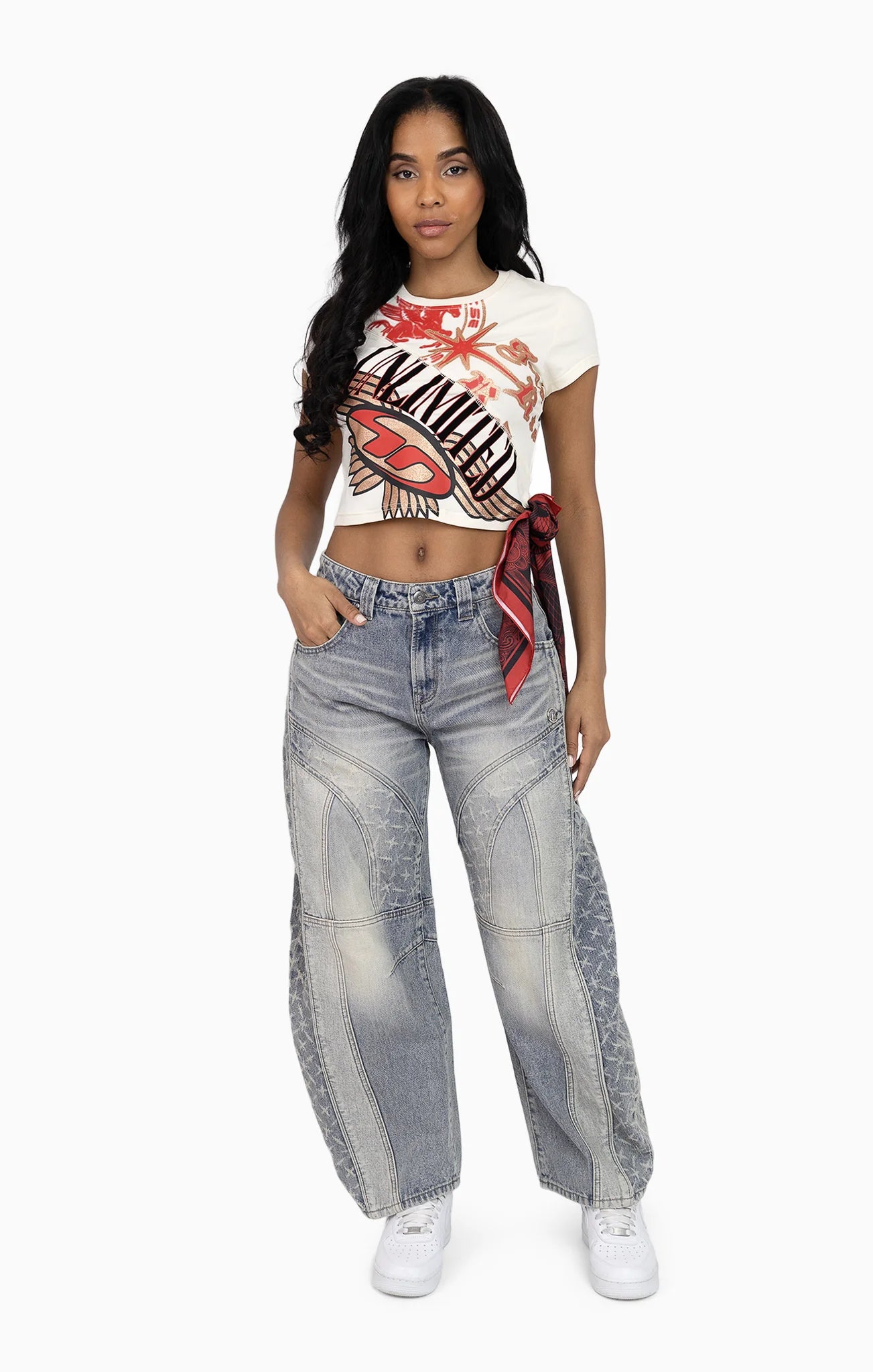 Women's Smoke Rise Glitter Printed Bandana Tee Turtle Dove