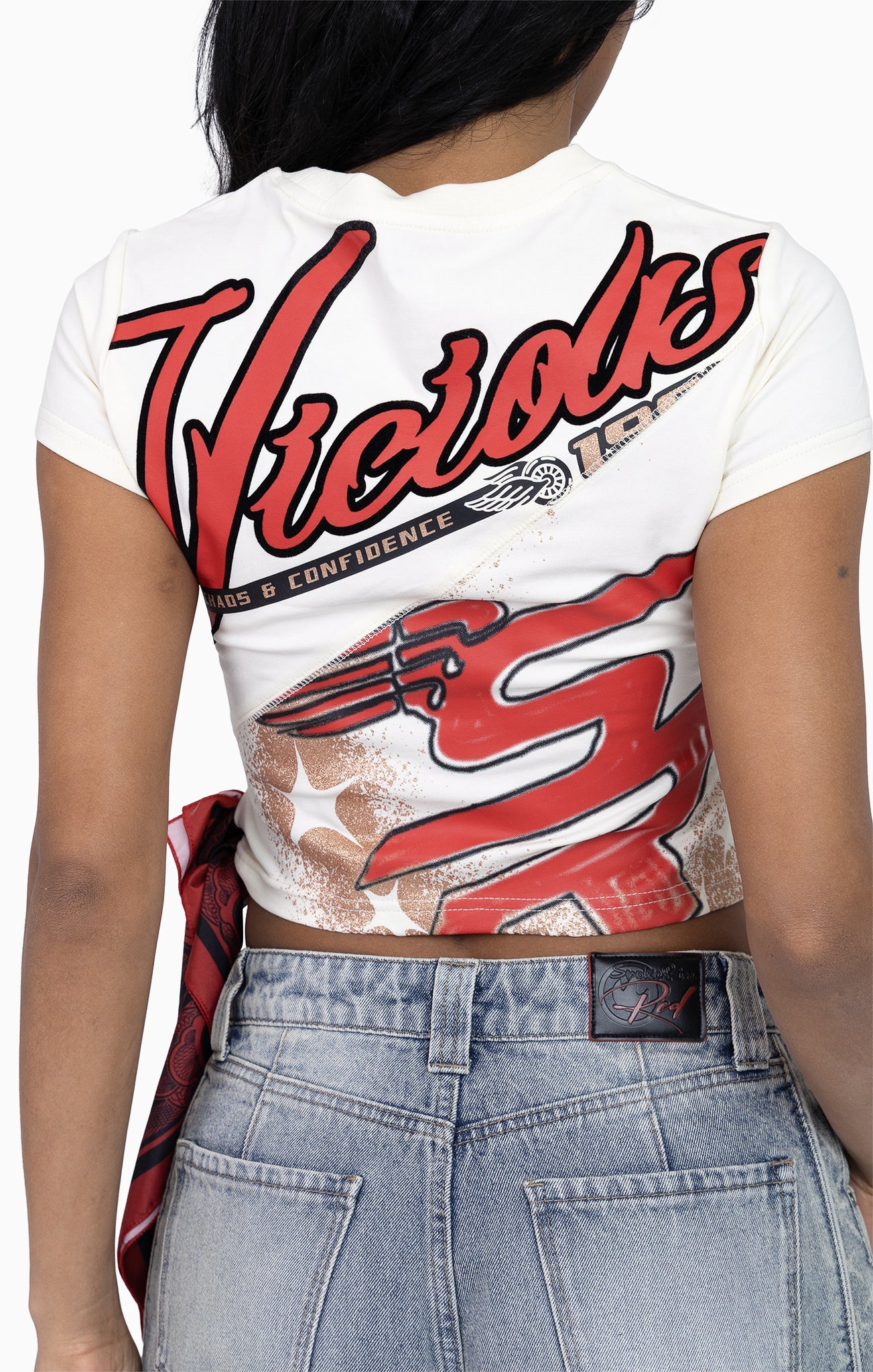 Women's Smoke Rise Glitter Printed Bandana Tee Turtle Dove