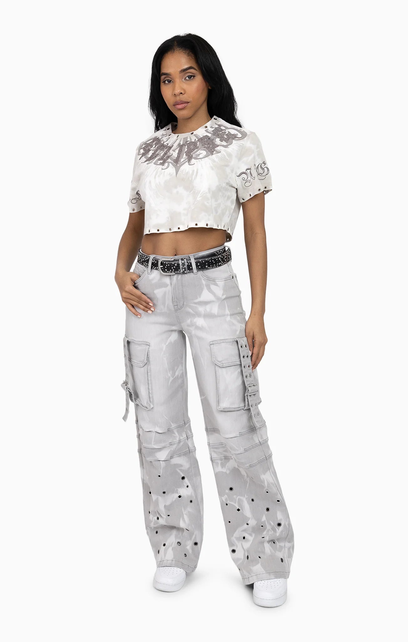 Women's Smoke Rise Embellished Tie Dyed Tee Bone