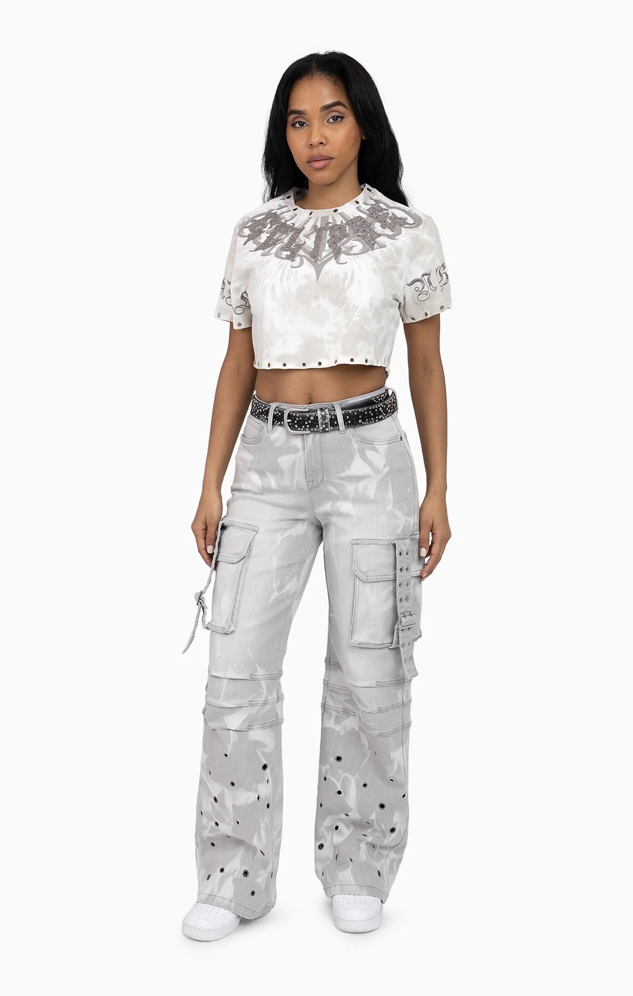 Women's Smoke Rise Embellished Tie Dyed Tee Bone