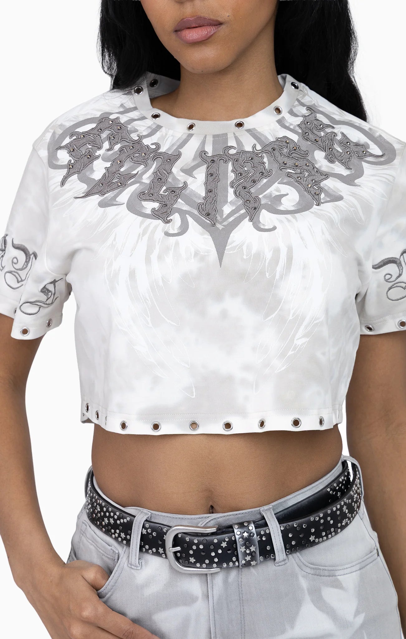 Women's Smoke Rise Embellished Tie Dyed Tee Bone