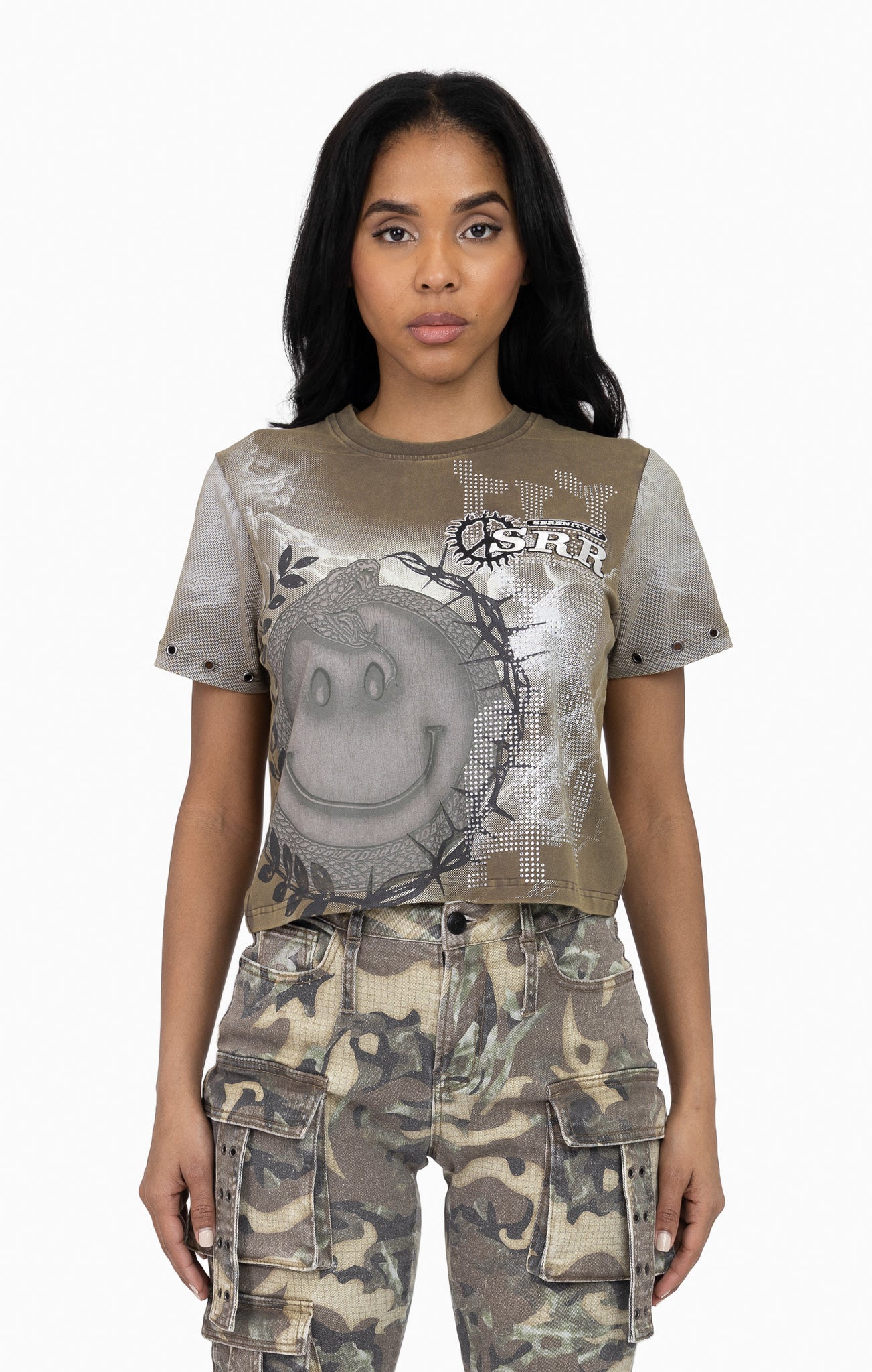 Women's Smoke Rise Twill Patch Printed Tee Canteen