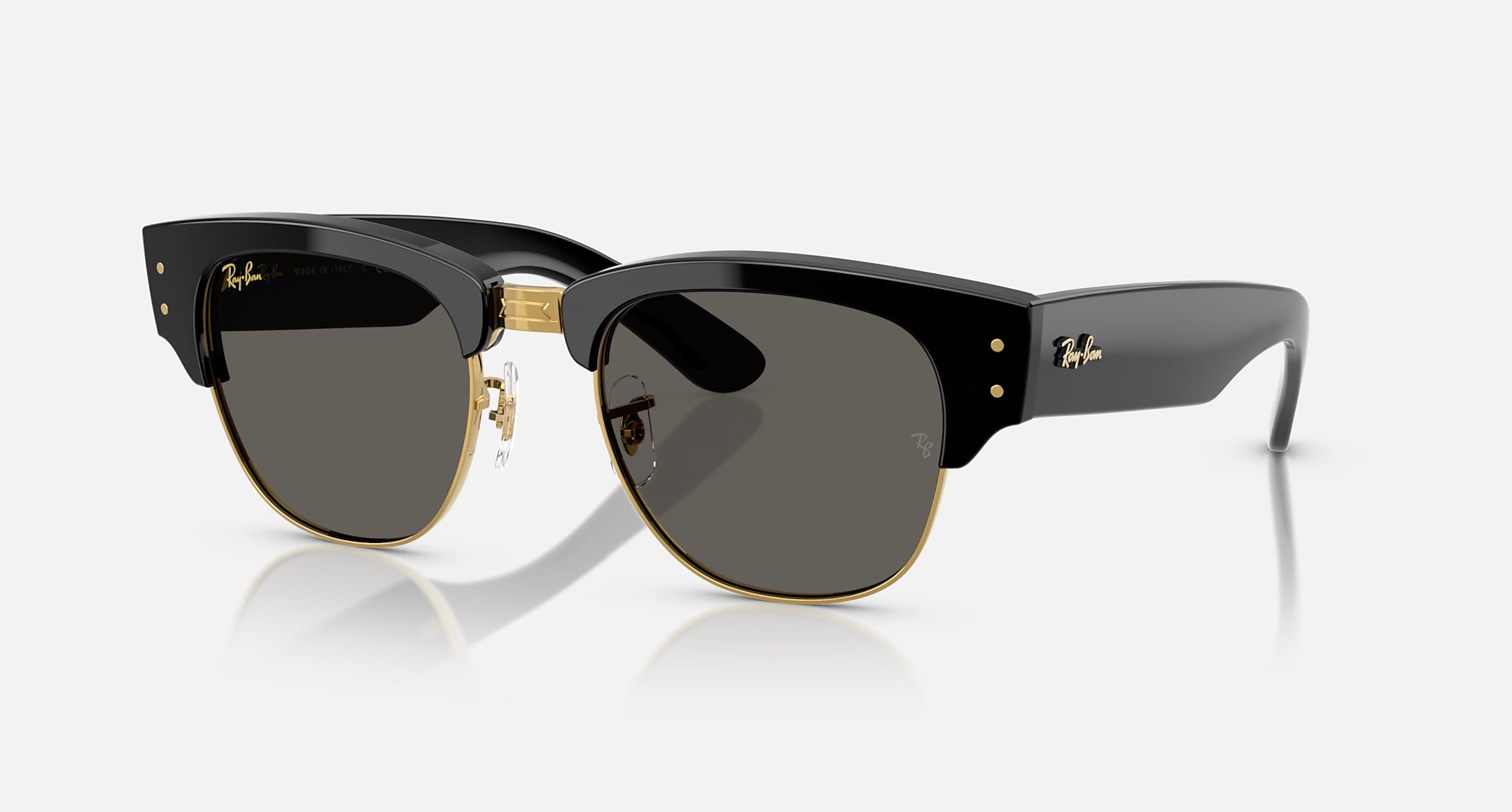 Ray-Ban Mega Clubmaster Blacked Out Sunglasses Polished Black On Gold