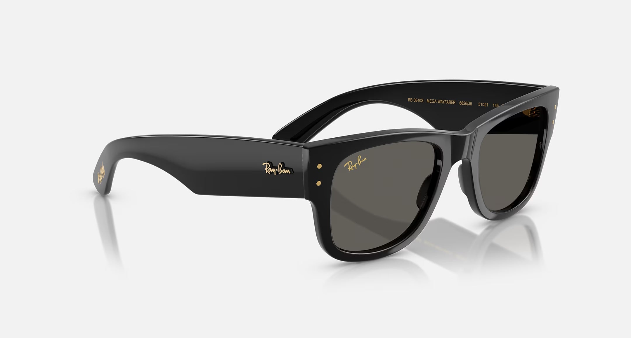 Ray-Ban Mega Wayfarer Blacked Out Sunglasses Polished Black