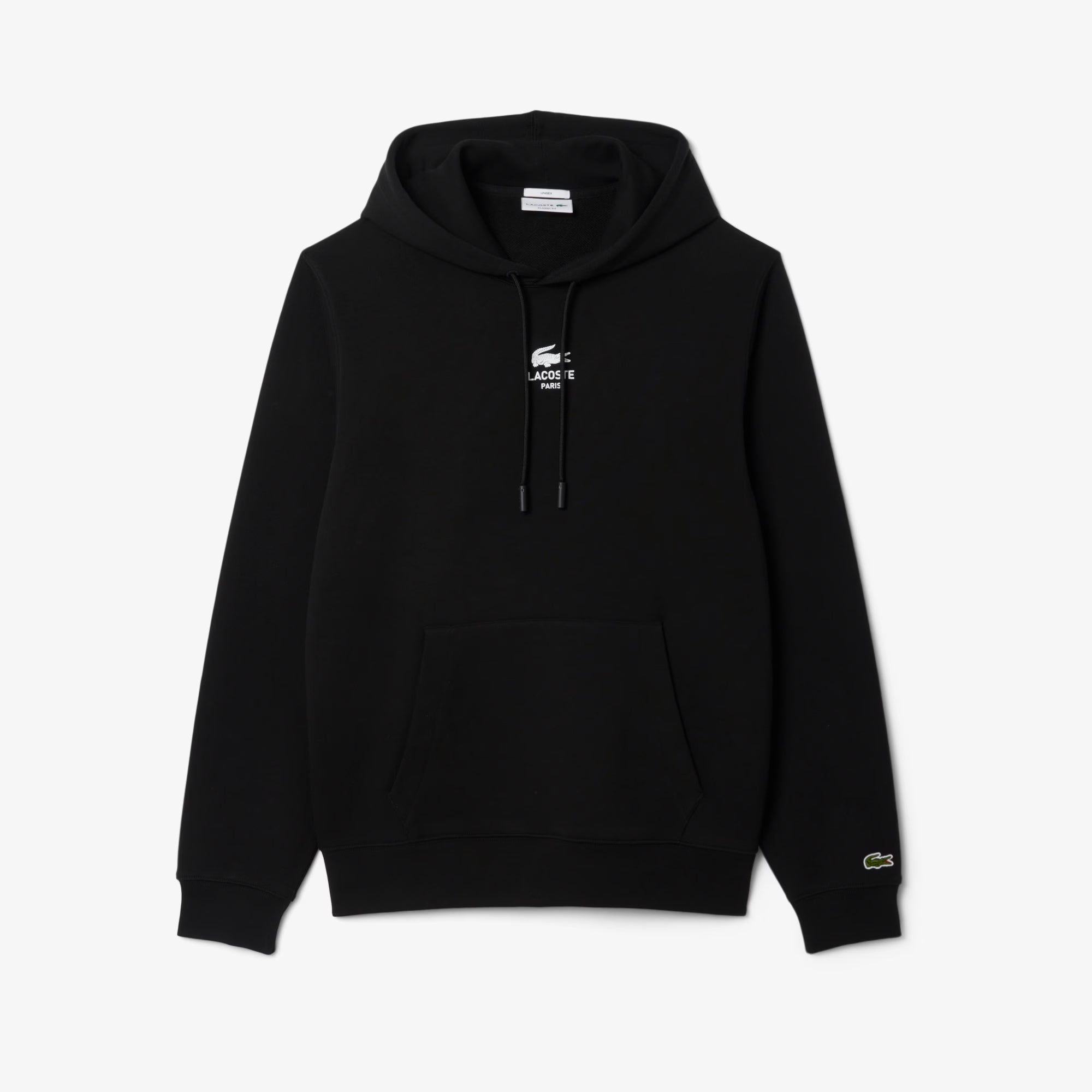 Unisex Lacoste Signature Print Hoodie Black | Chicago City Sports