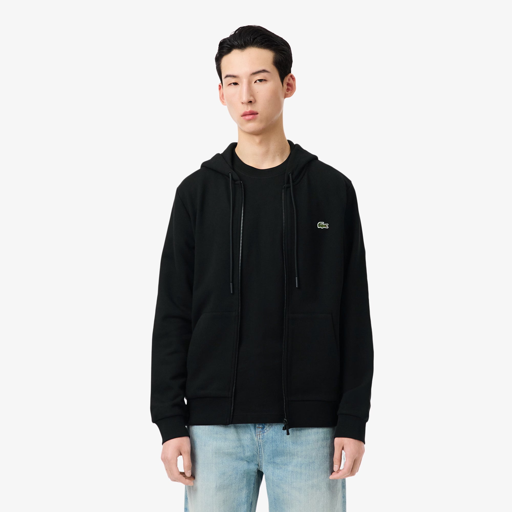 Mens Lacoste Classic Fit Zip-Up Sweatshirt Black | Chicago City Sports