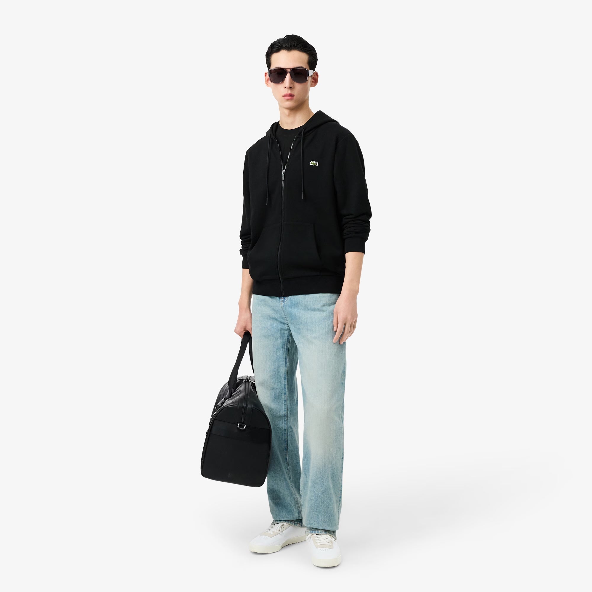 Mens Lacoste Classic Fit Zip-Up Sweatshirt Black | Chicago City Sports