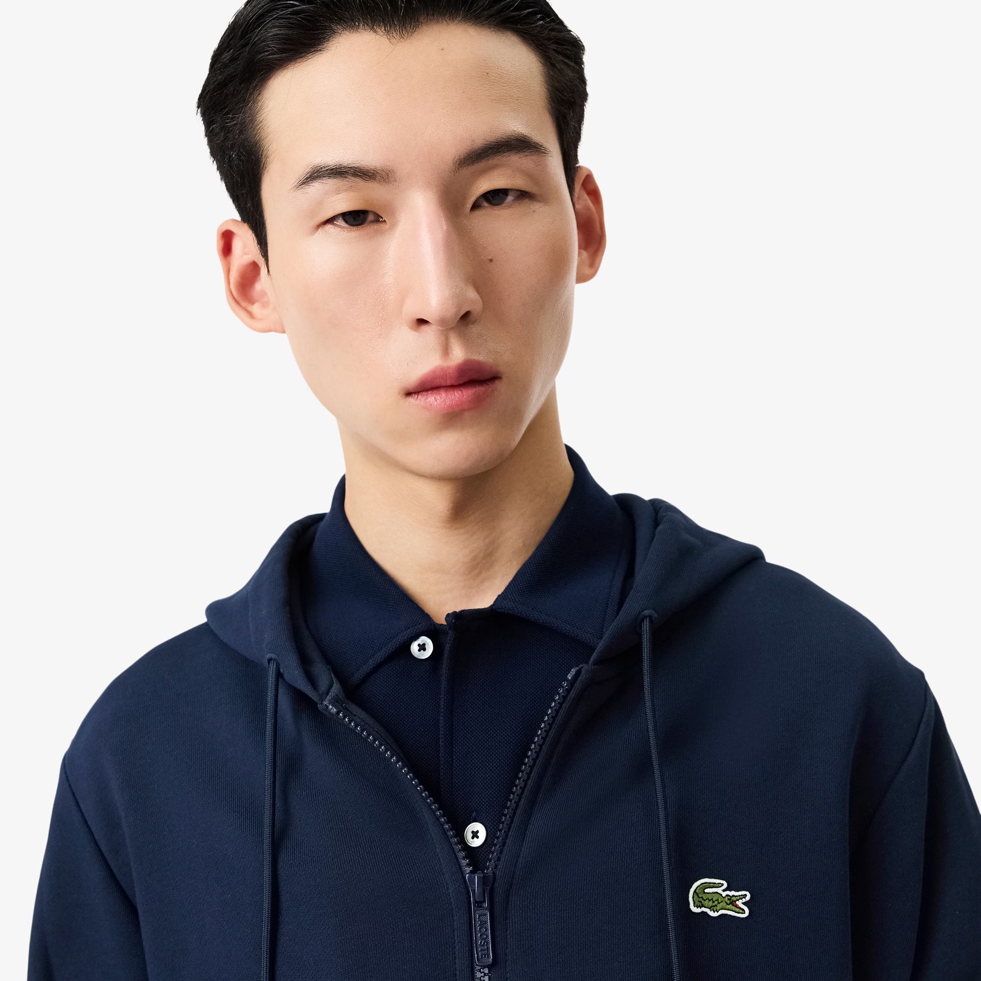 Lacoste Classic Fit Zip-Up Sweatshirt Navy Blue | Chicago City Sports