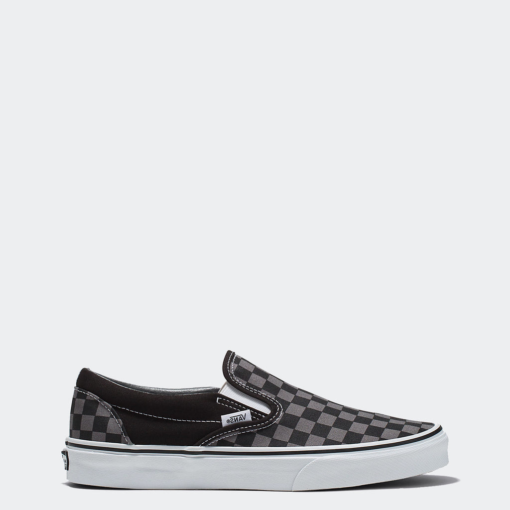 Unisex Vans Checkerboard Slip-On Shoes Black/Pewter