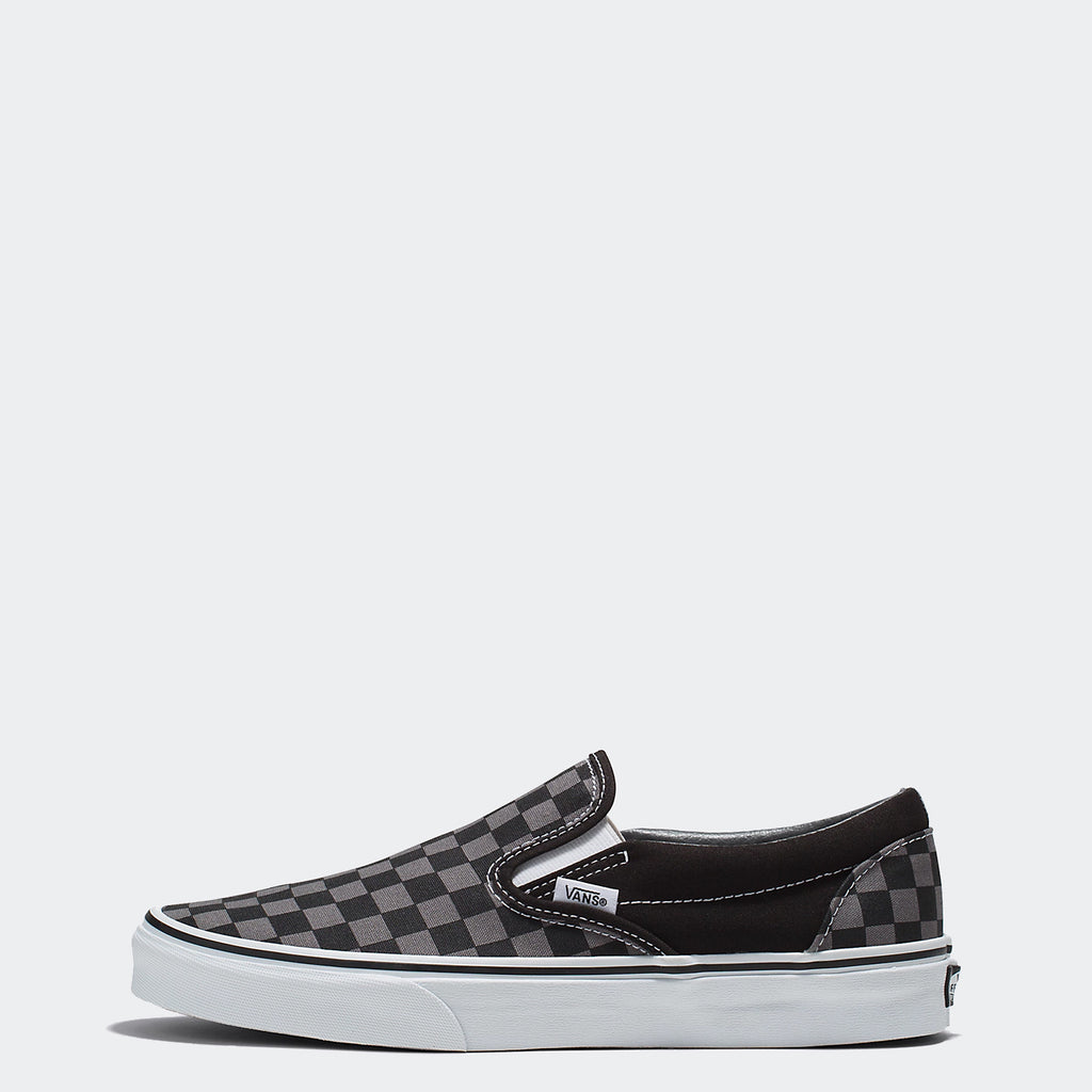 Unisex Vans Checkerboard Slip-On Shoes Black/Pewter