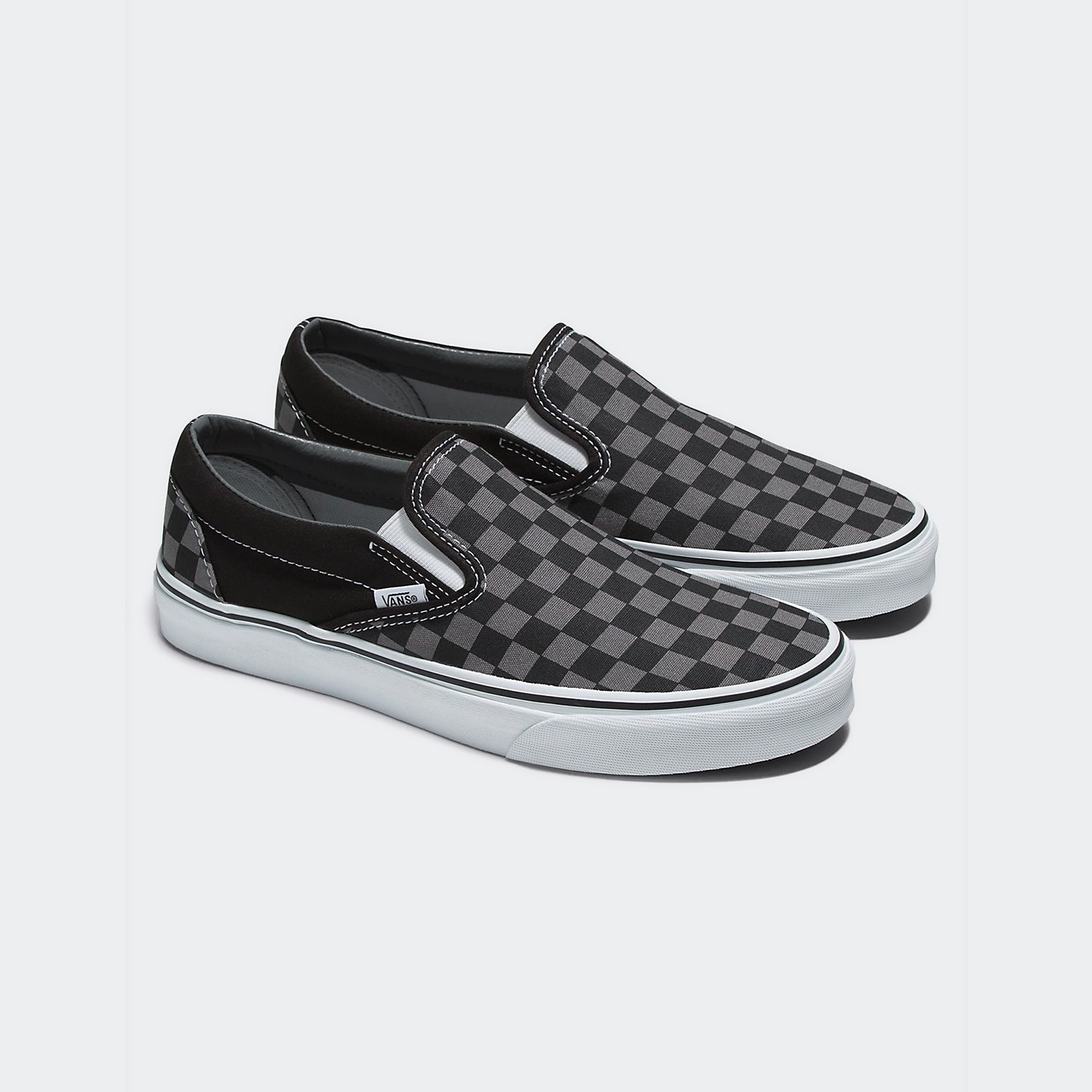 Men's Vans Checkerboard Slip-On Shoes Black/Pewter