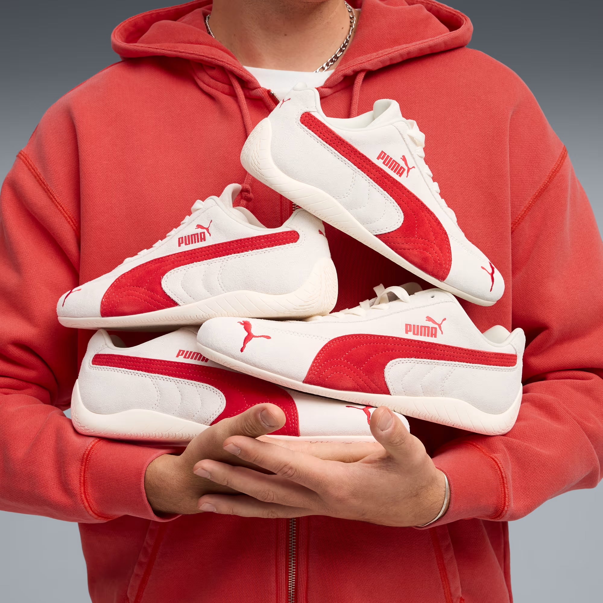 Women's PUMA Speedcat OG Shoes Vapor Gray / Red | Chicago