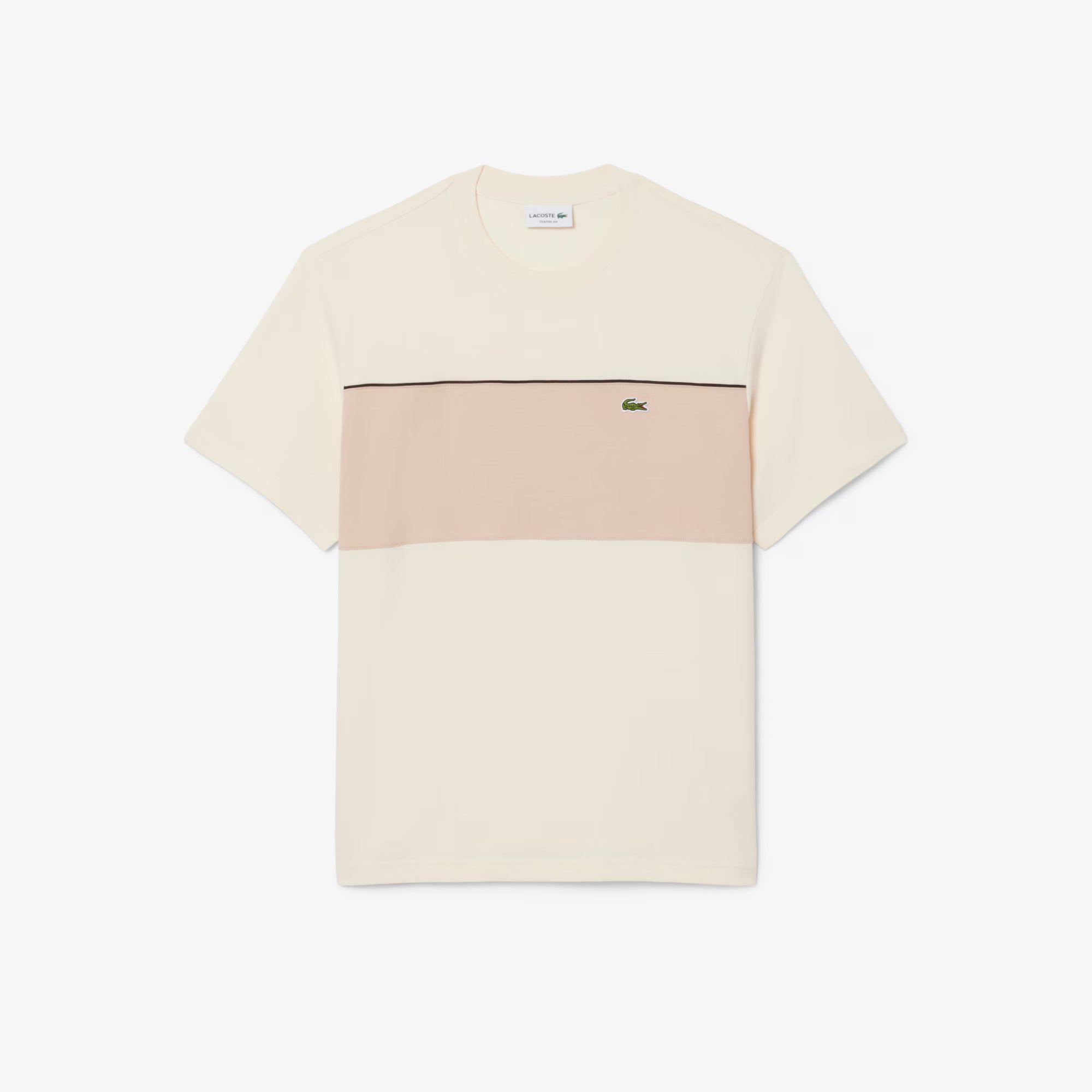 Men's Lacoste Colorblock Cotton T-Shirt Beige