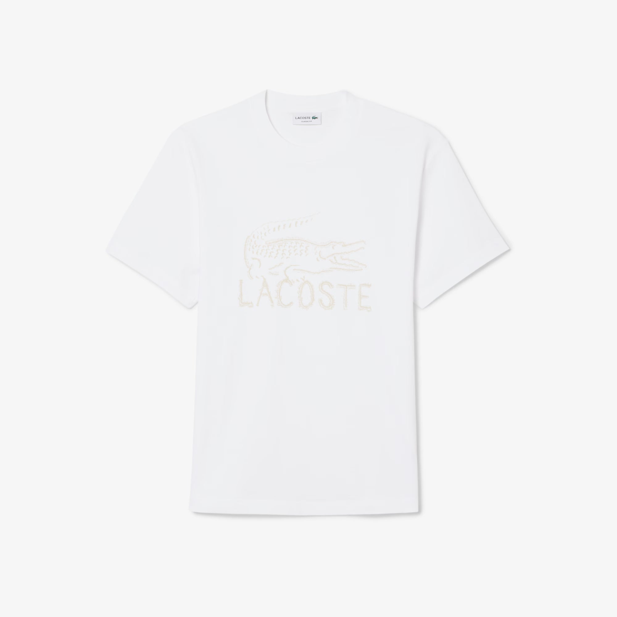 Men's Lacoste Printed Cotton T-Shirt White
