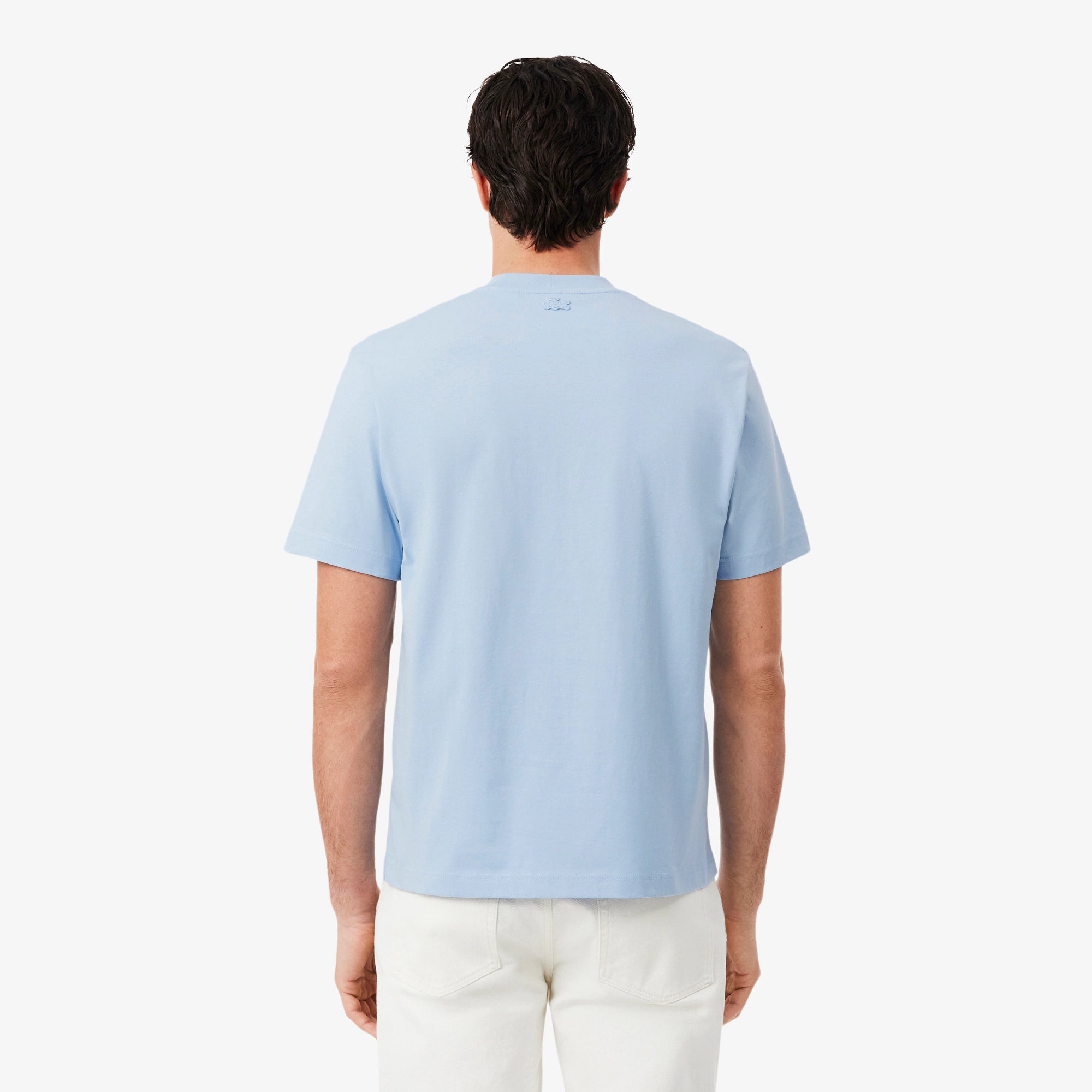 Men's Lacoste Printed Cotton T-Shirt Light Blue