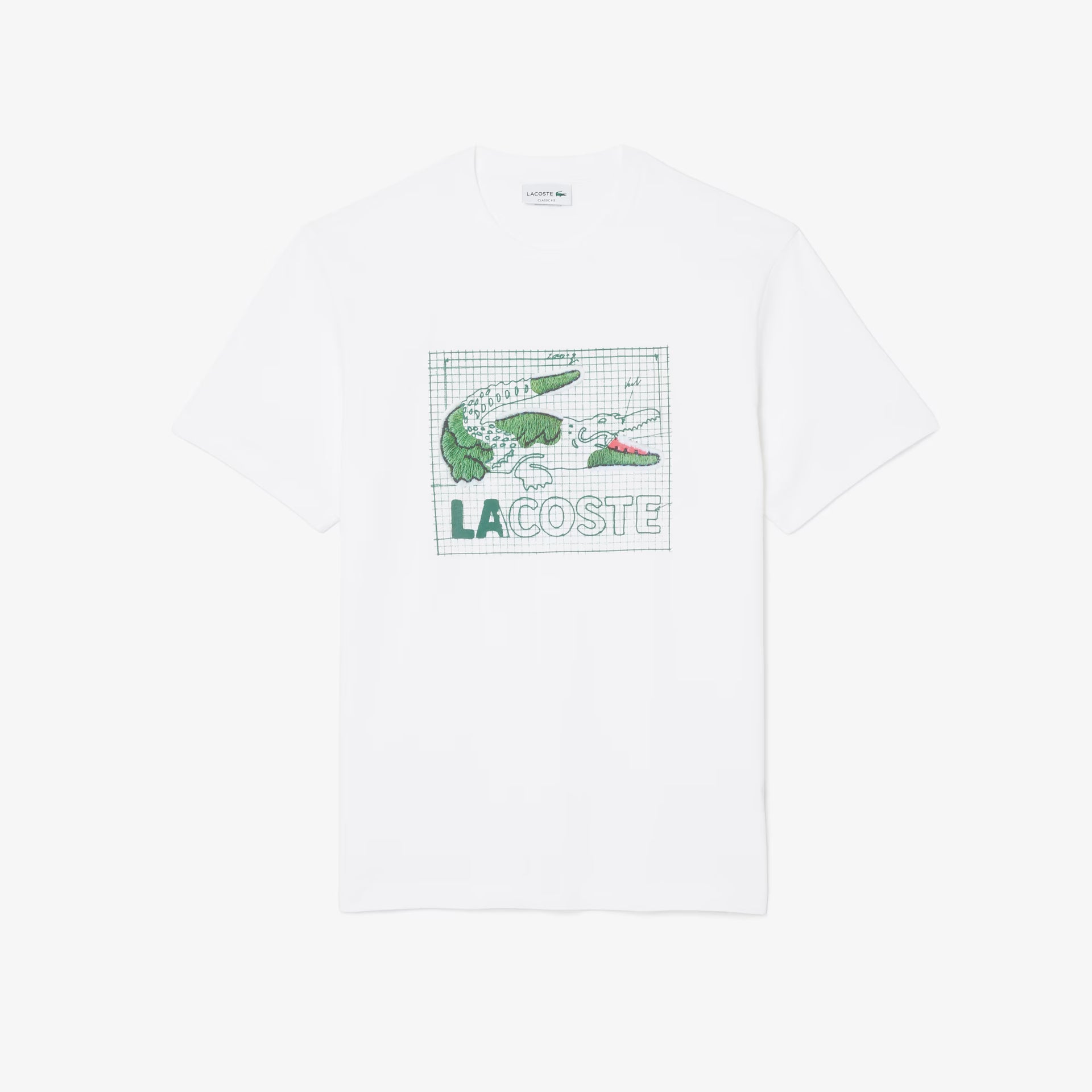 Men's Lacoste Printed Cotton T-Shirt White | Chicago City Sports
