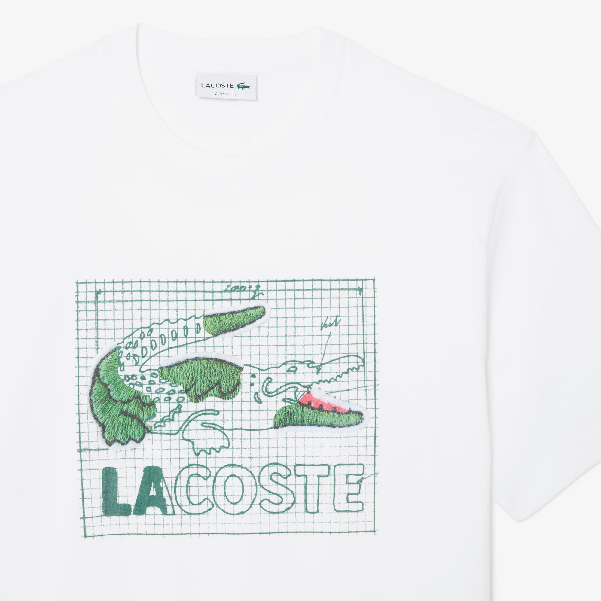 Men's Lacoste Printed Cotton T-Shirt White