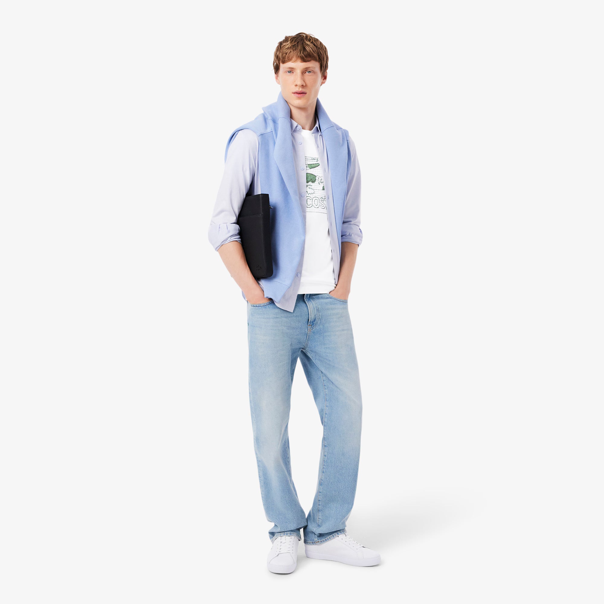 Men's Lacoste Printed Cotton T-Shirt White