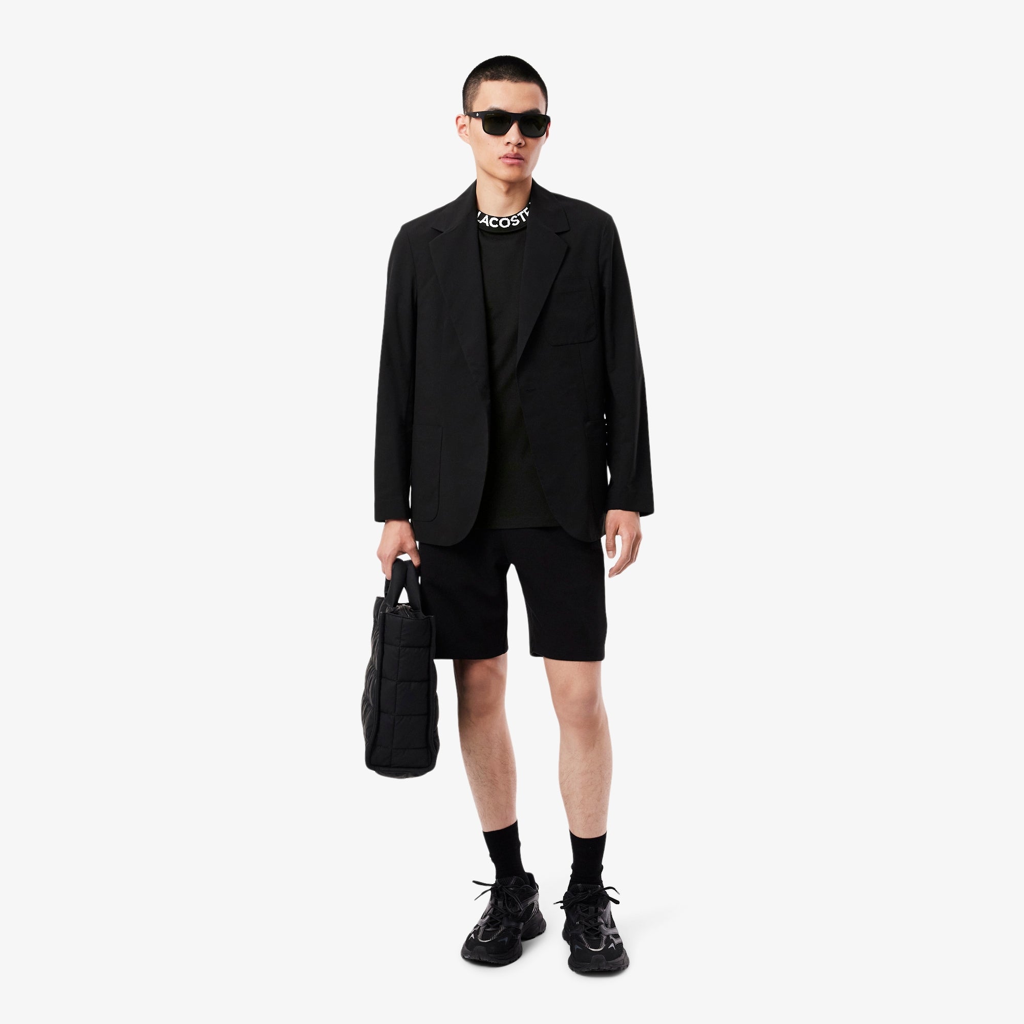 Men's Lacoste Branded Piqué T-Shirt Black