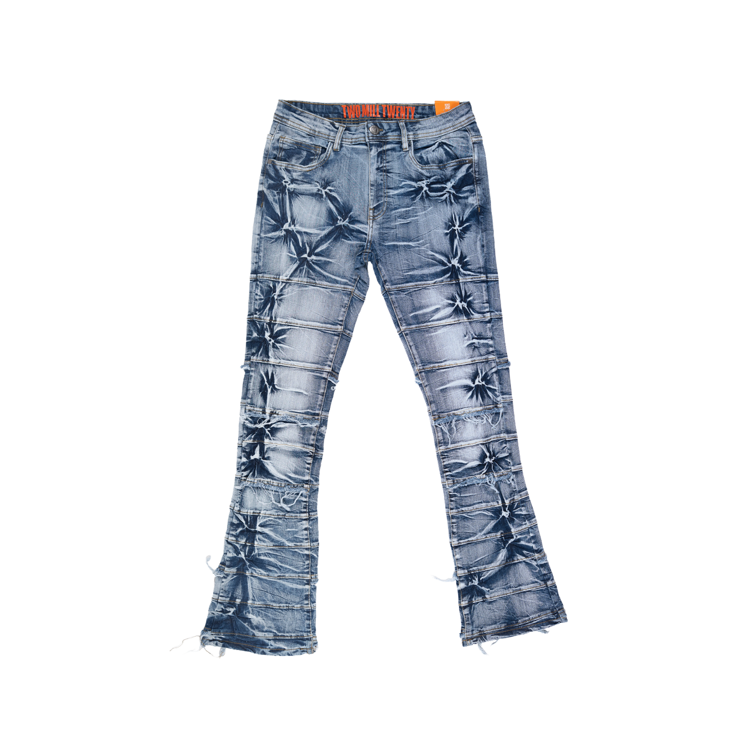 Men's TWO MILL TWENTY Tie Dye Boot Cut Jeans Light Indigo