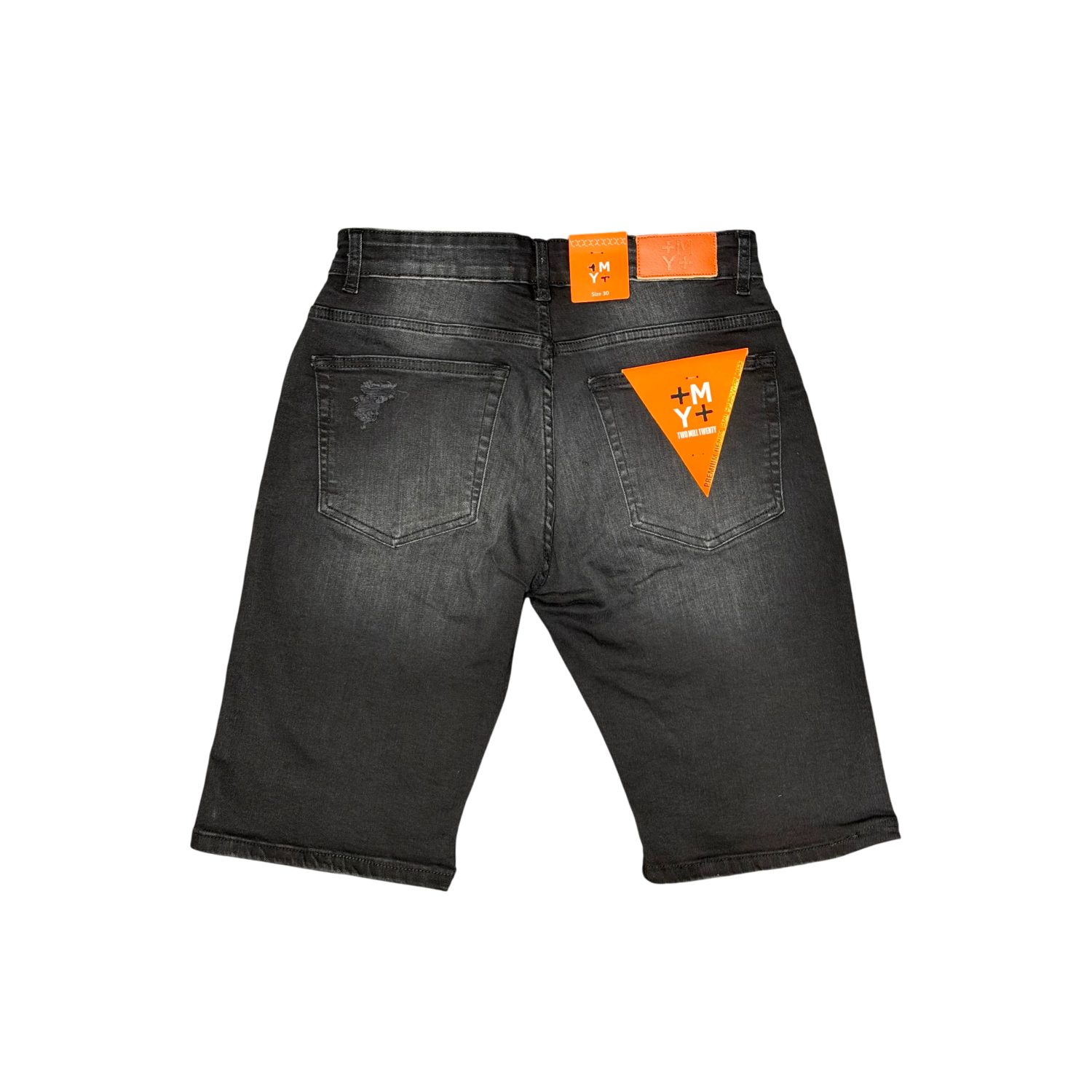 Men's Ripped Distressed Denim Jean Shorts | Black Wash
