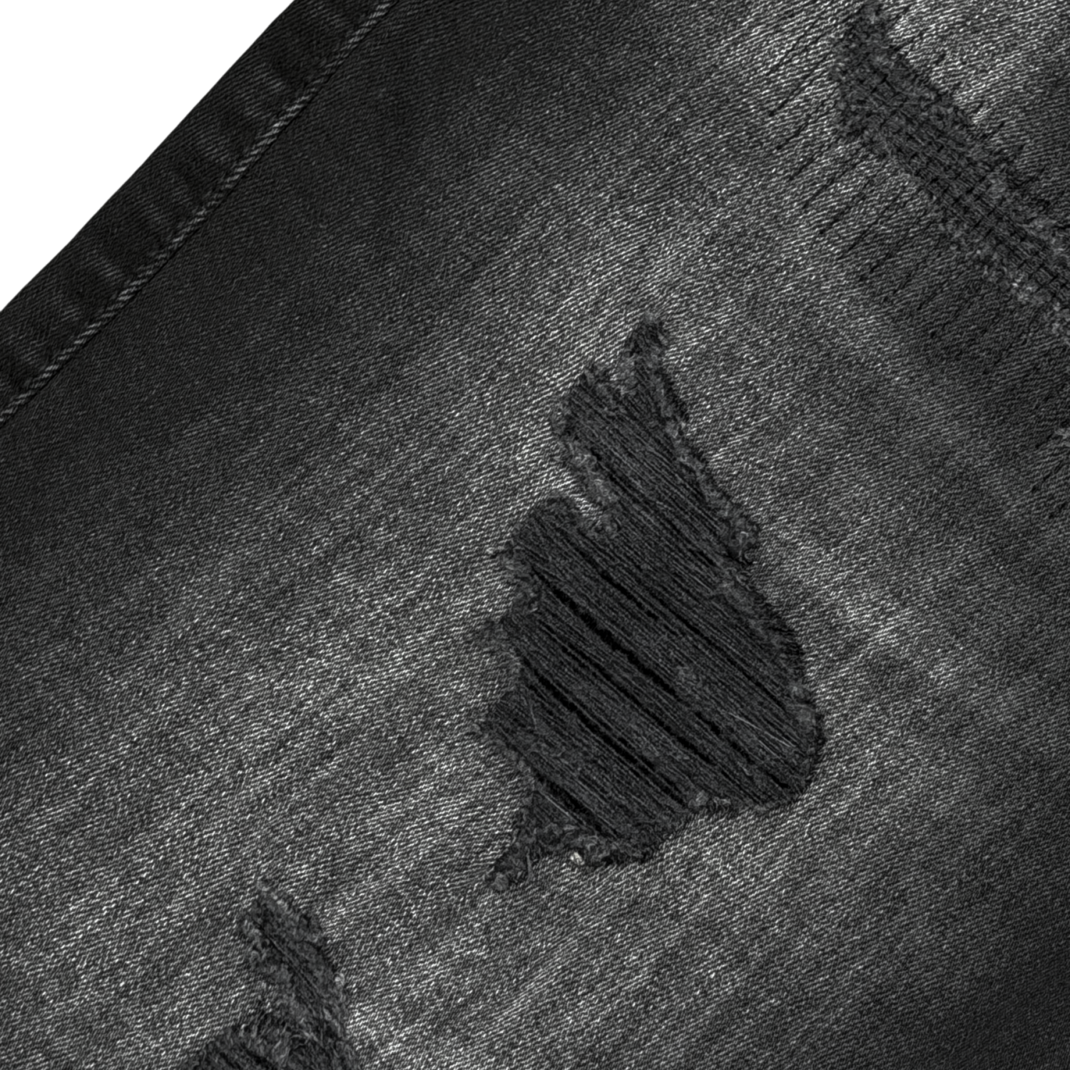 Men's Ripped Distressed Denim Jean Shorts | Black Wash
