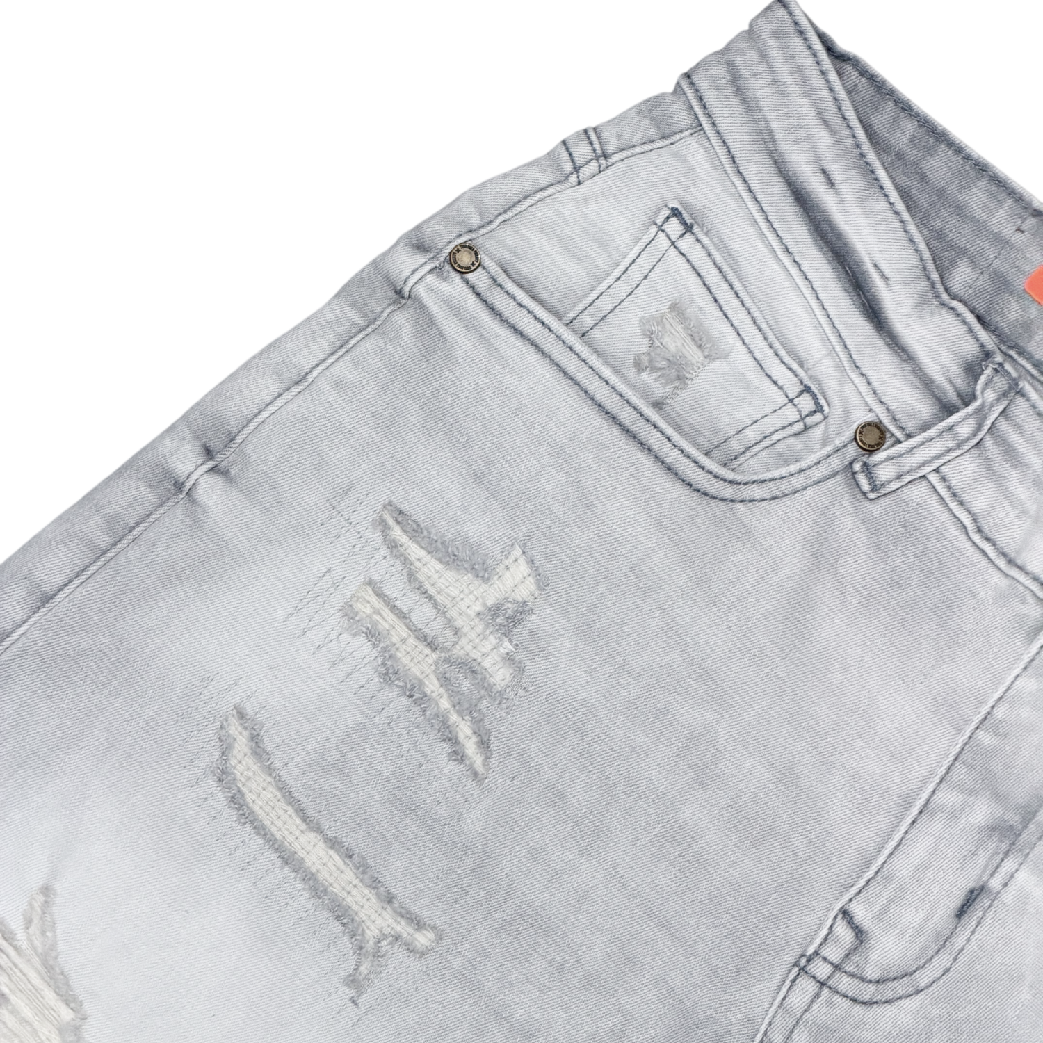 Men's Ripped Distressed Denim Jean Shorts | Grey