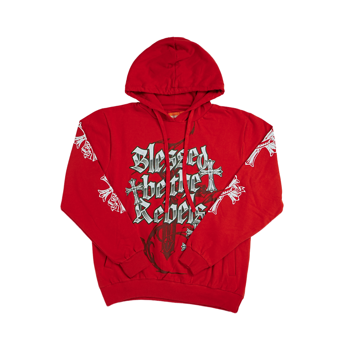 Unisex TMTY Gothic Blessed Rebels Hoodie Red | Chicago City Sports