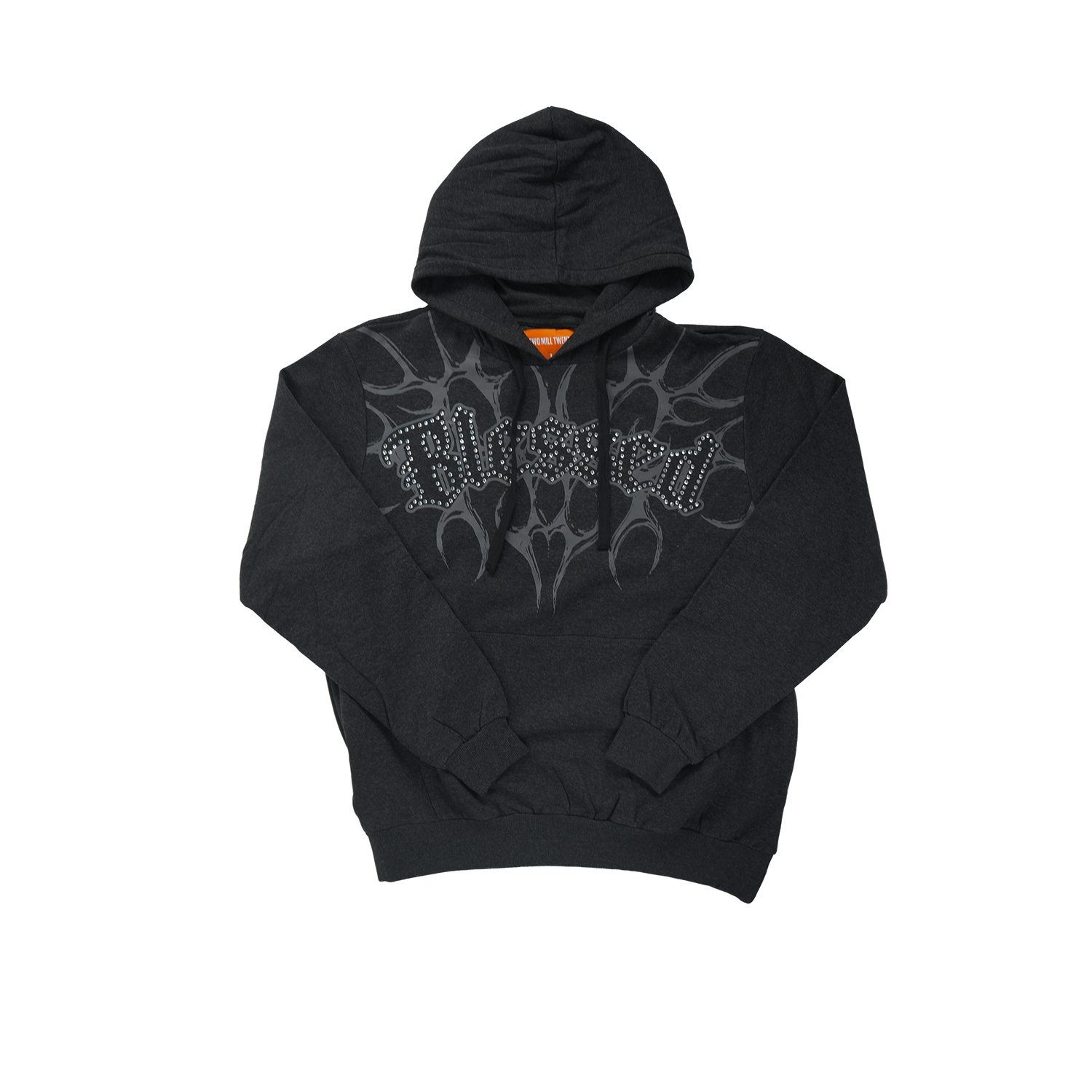 Men's TWO MILL TWENTY Blessed Rhinestone Hoodie Charcoal