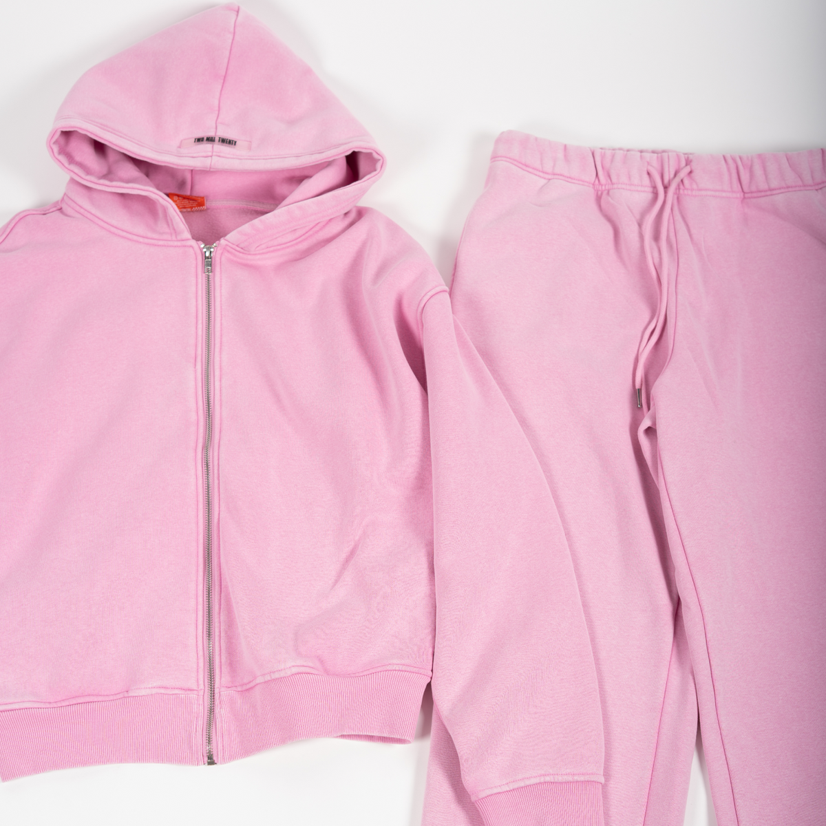 Men's TWO MILL TWENTY Ghosted Plain Joggers in Acid Pink