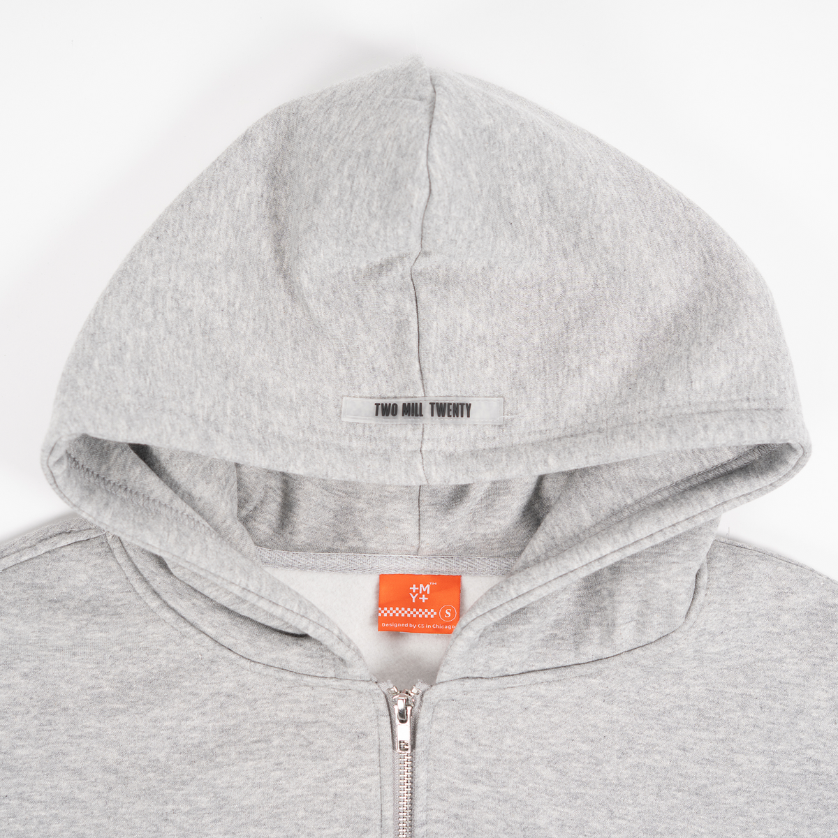 Men's TWO MILL TWENTY Ghosted Plain Zip-Up in Heather Gray