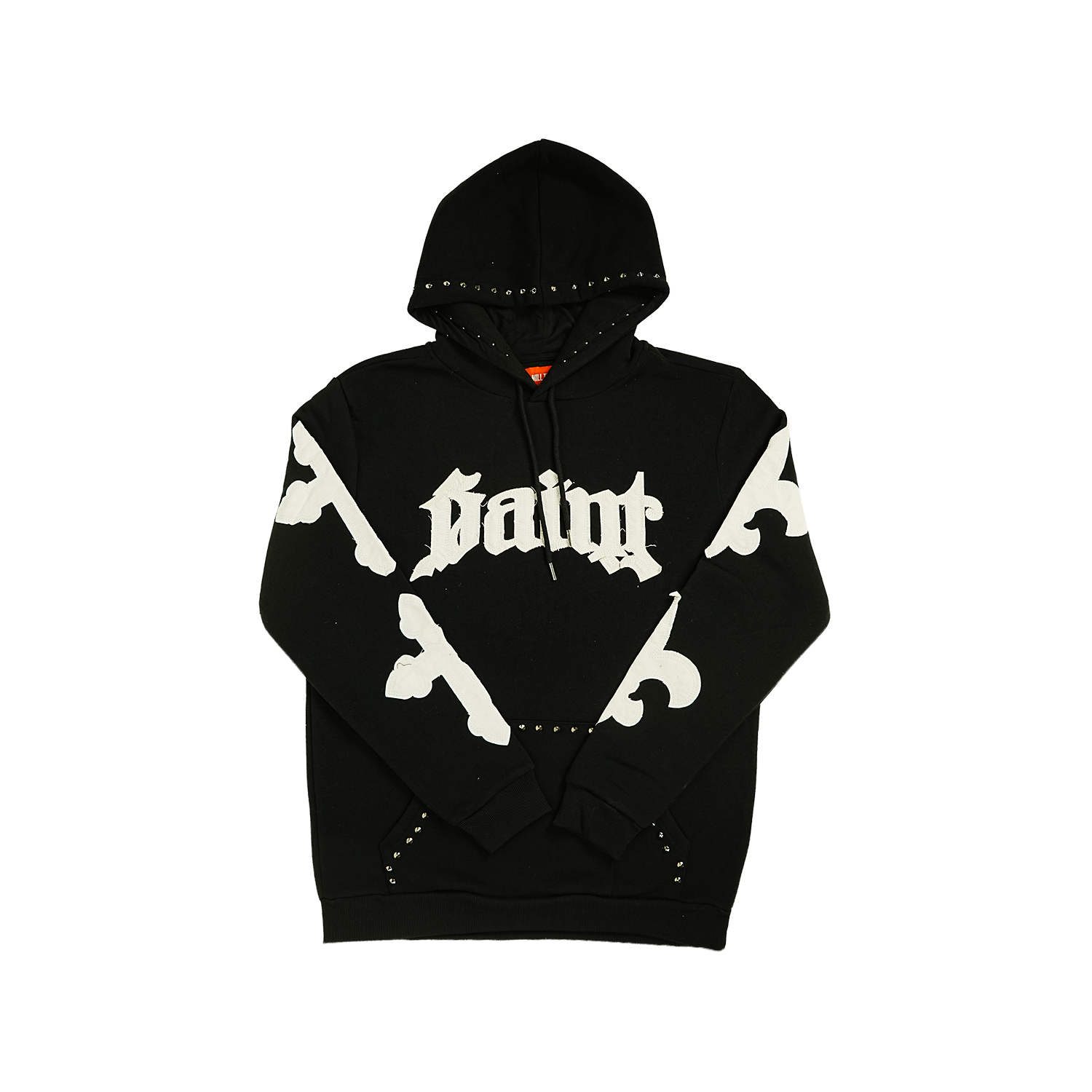 Men's TWO MILL TWENTY Saint Studded Hoodie Black