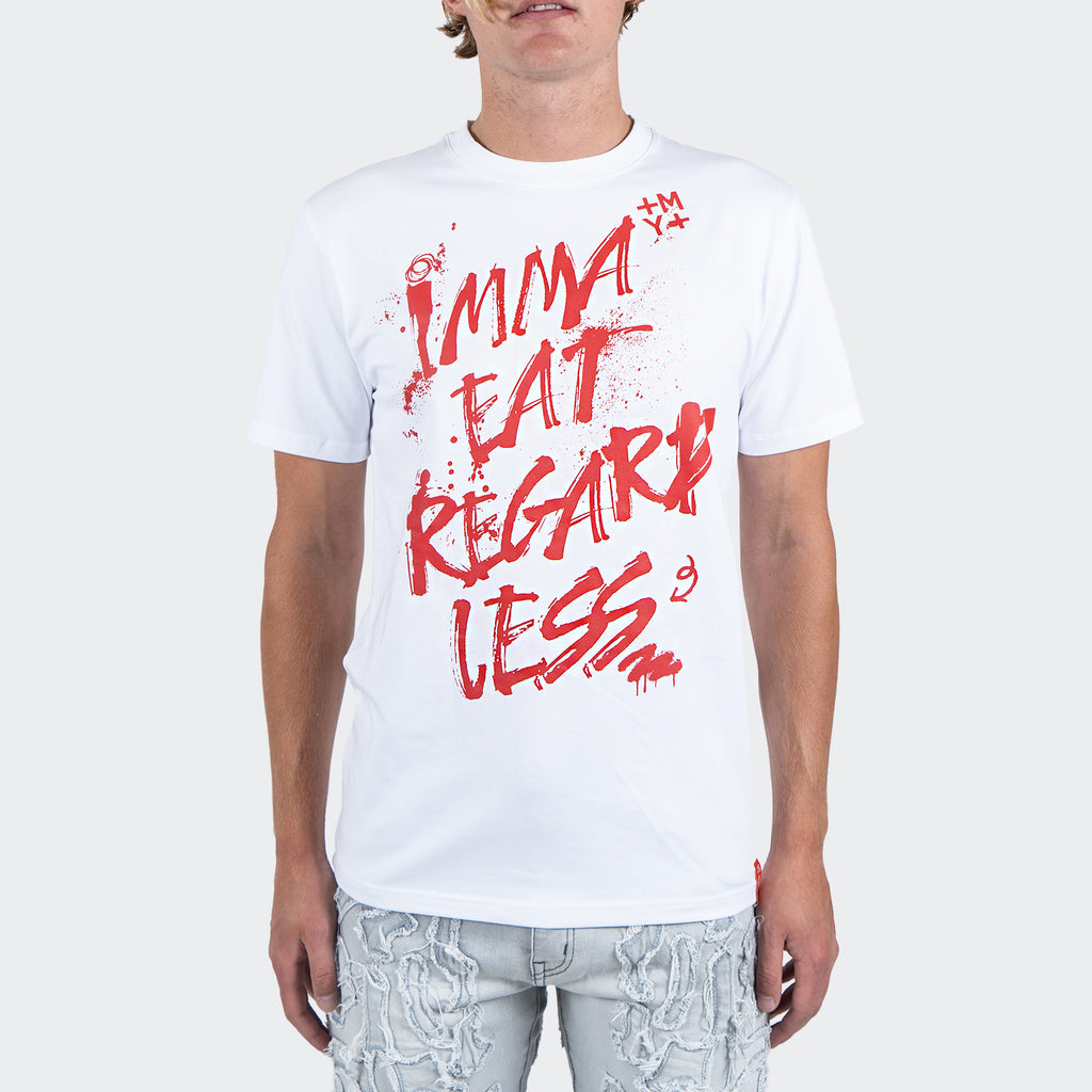 Men's TWO MILL TWENTY Imma Eat Regardless Graffiti Tee White Red