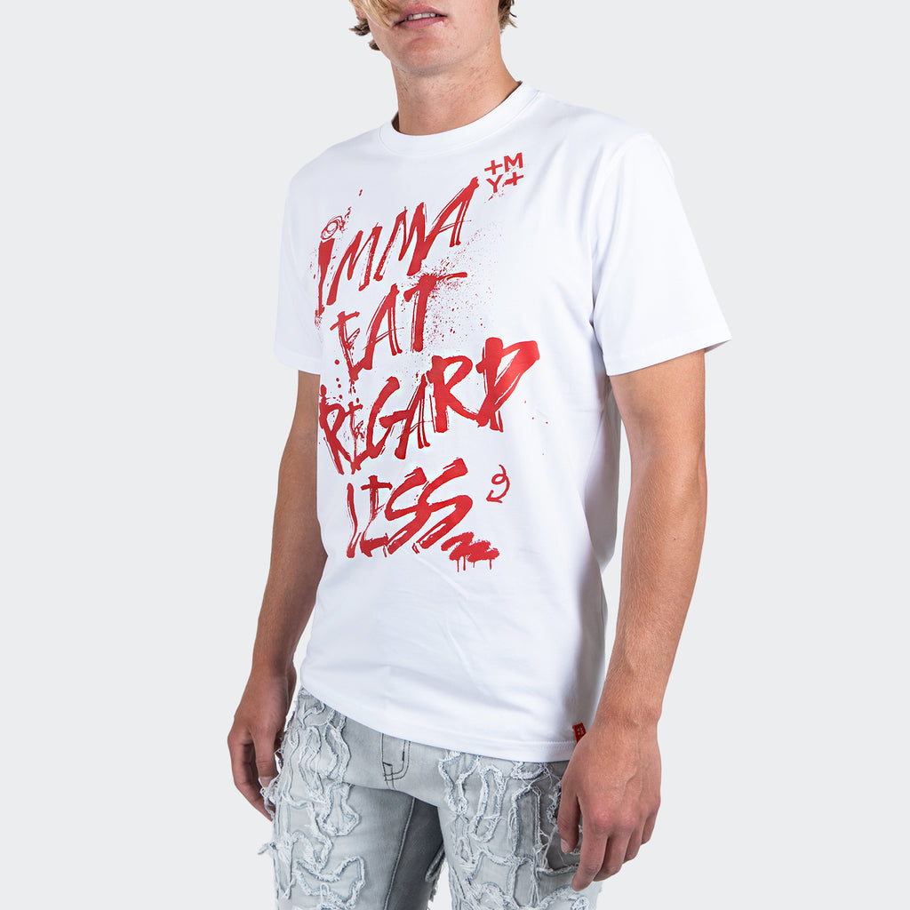 Men's TWO MILL TWENTY Imma Eat Regardless Graffiti Tee White Red