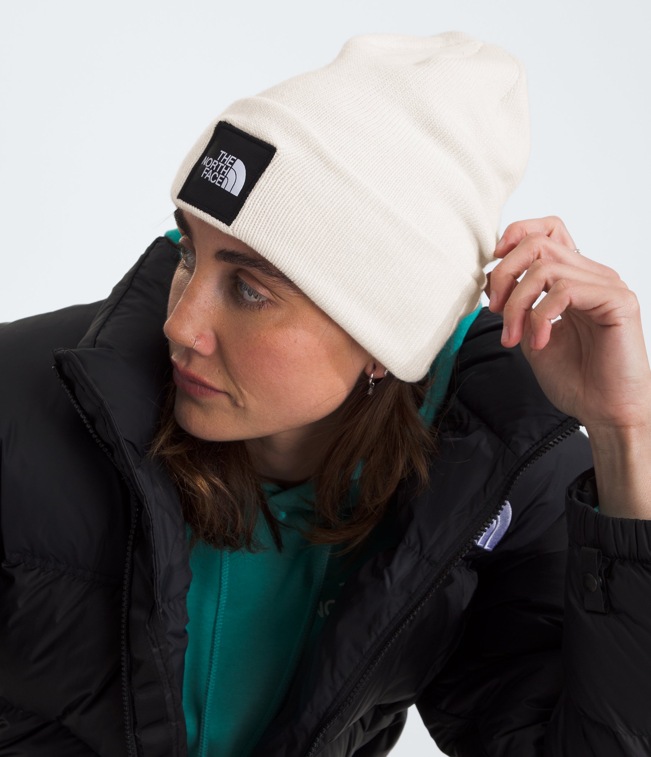 The North Face Big Box Beanie White Dune | Chicago City Sports