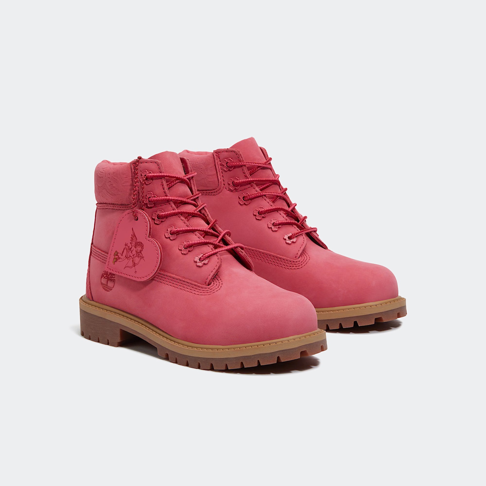 Little Kid Timberland Premium 6-Inch Waterproof Boots Bright Pink Nubuck