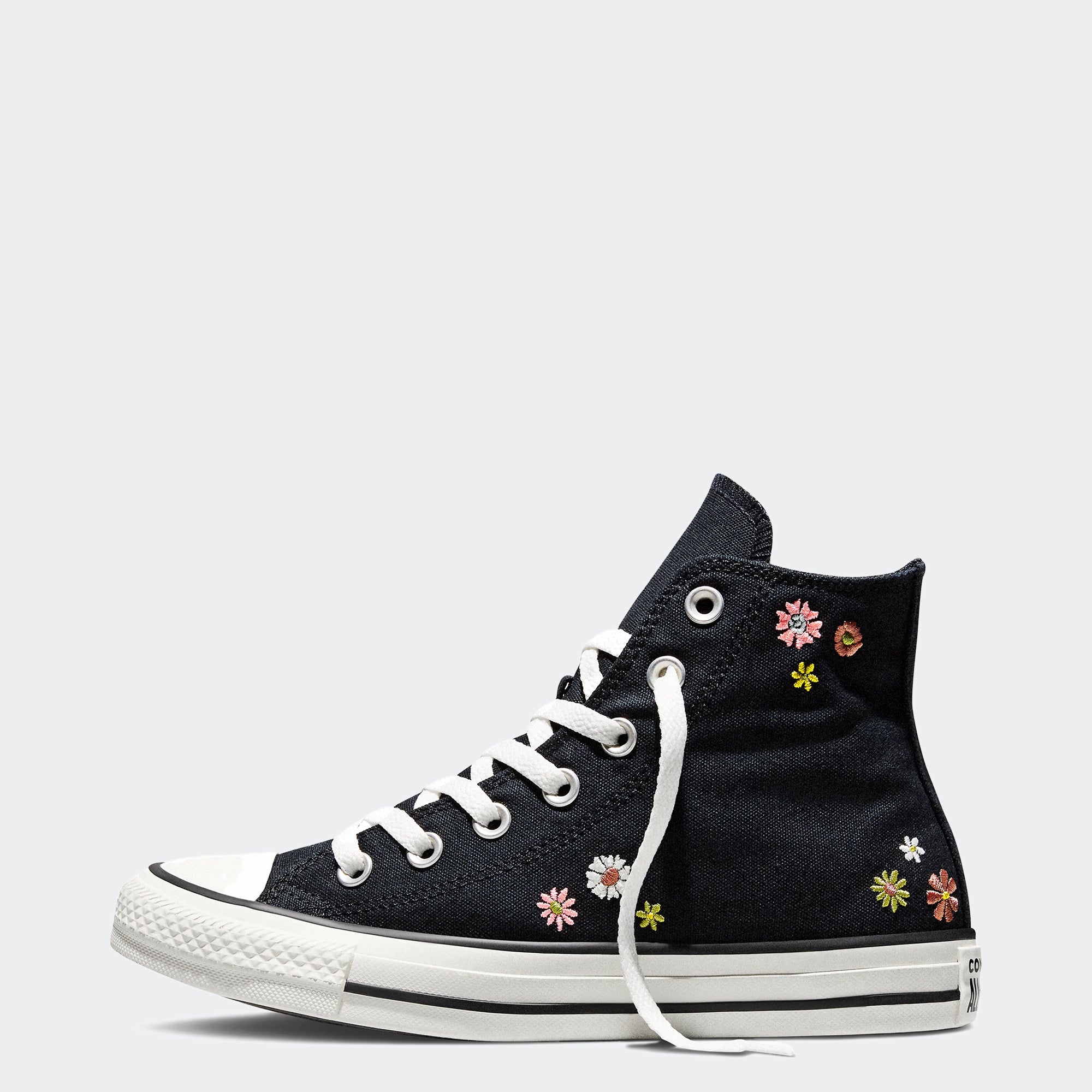 Unisex Converse Chuck Taylor All Star Embroidered Florals Hi Shoes Black