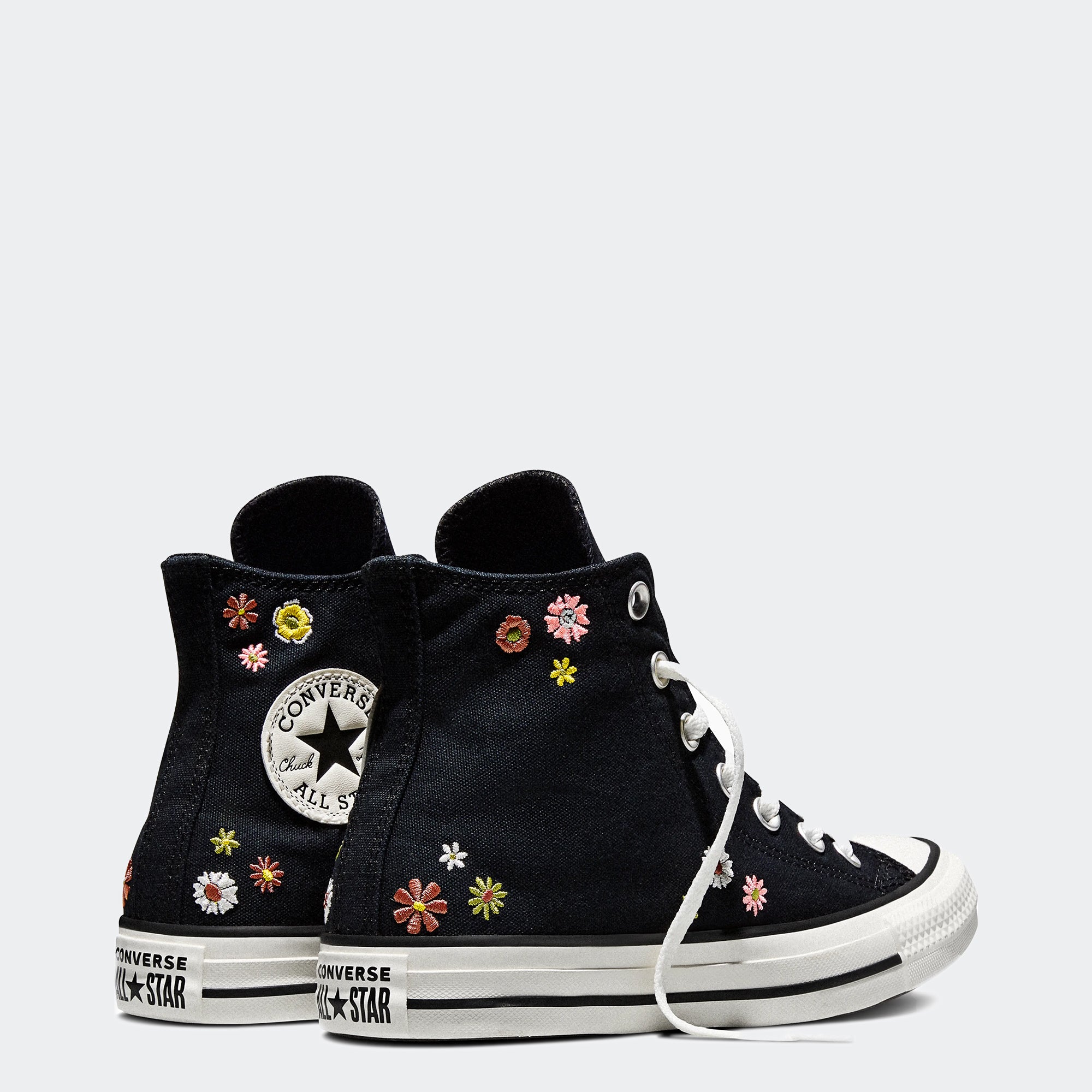 Unisex Converse Chuck Taylor All Star Embroidered Florals Hi Shoes Black