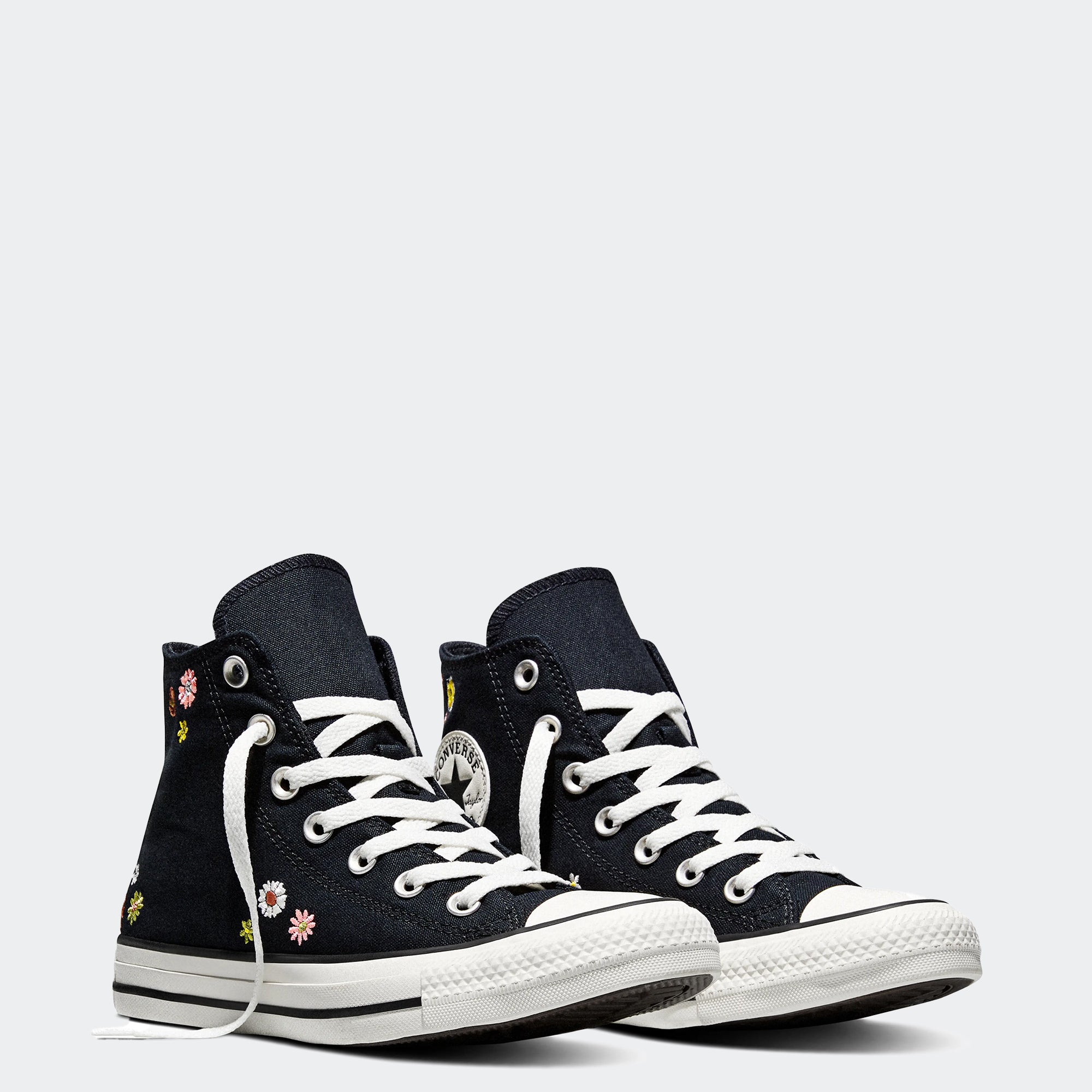 Unisex Converse Chuck Taylor All Star Embroidered Florals Hi Shoes Black