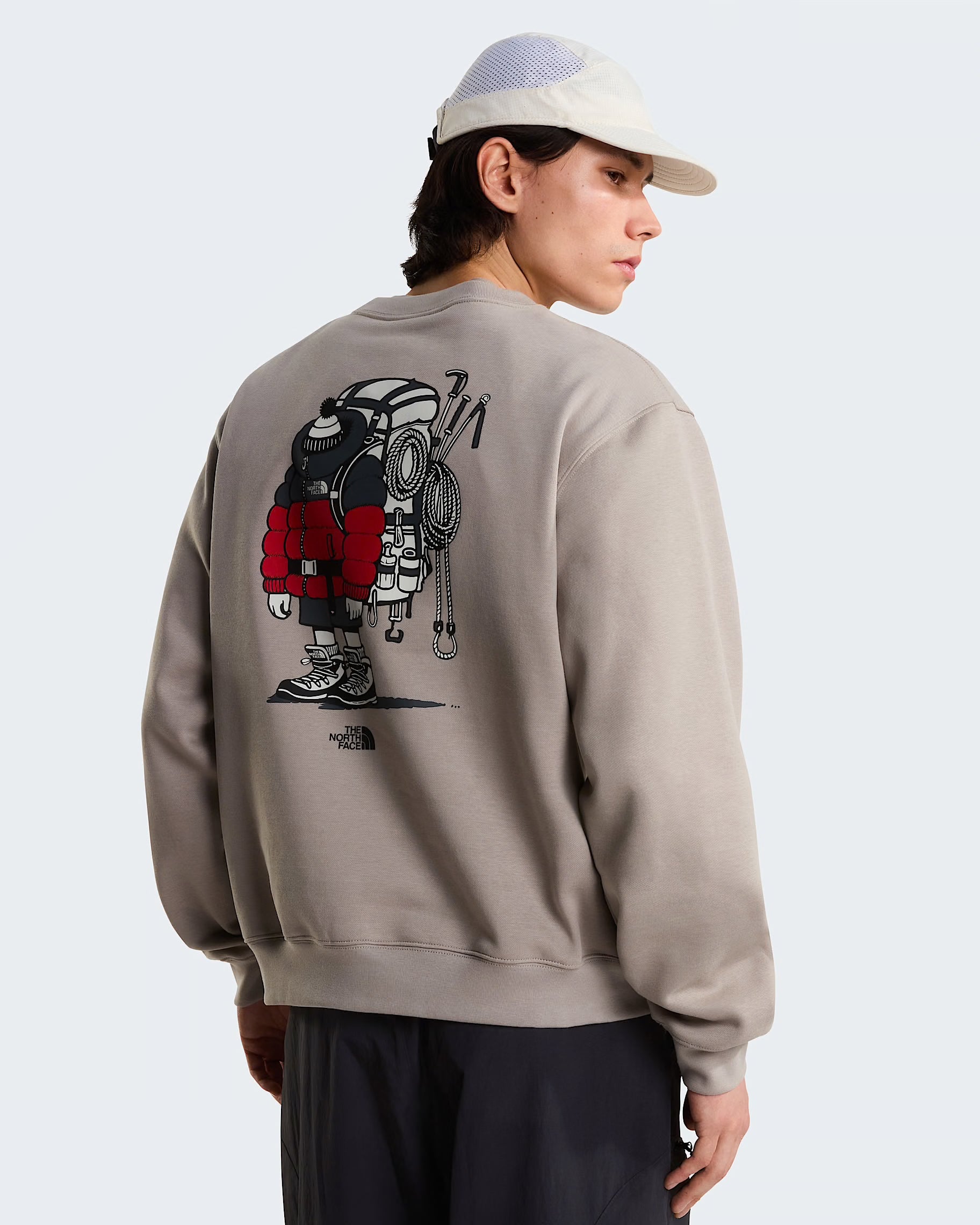 Unisex The North Face Gear Up Get Out Relaxed Sweatshirt Stone Slab